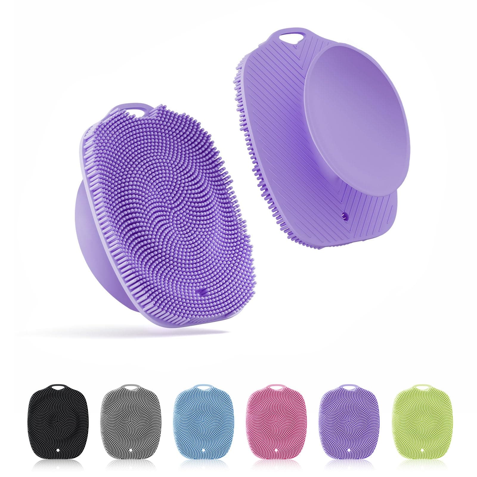 ARIOSOX,Silicone Back Scrubber for Shower, Body Scrub Brush, Shower Brush for Shower (Purple)