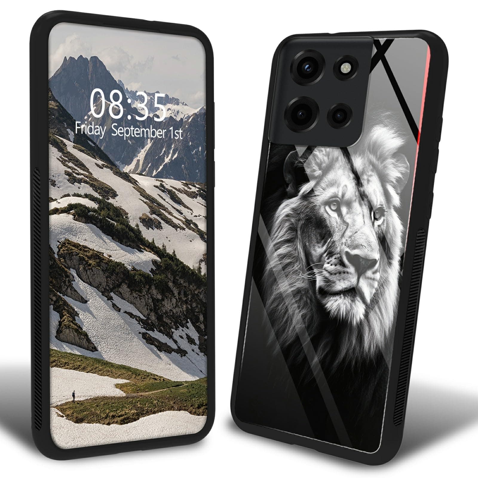 BFDHGQZC - Funda protectora para Motorola Moto G Power 5G 2025/Moto G Play 5G 2025, cubierta trasera de vidrio templado y parachoques de TPU mixto a prueba de golpes para hombres y mujeres, cuervos en