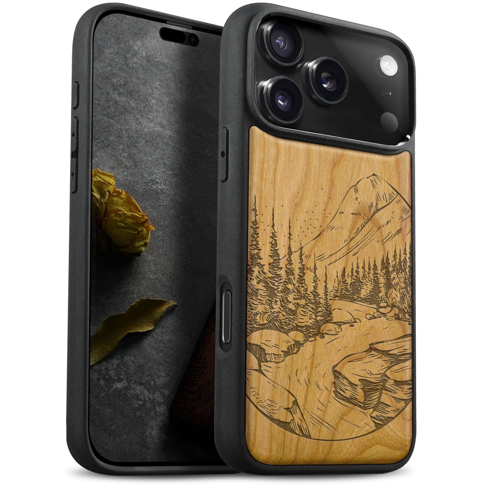 Carveit Wood Case for iPhone 17 Pro Max (Lake) Cherry