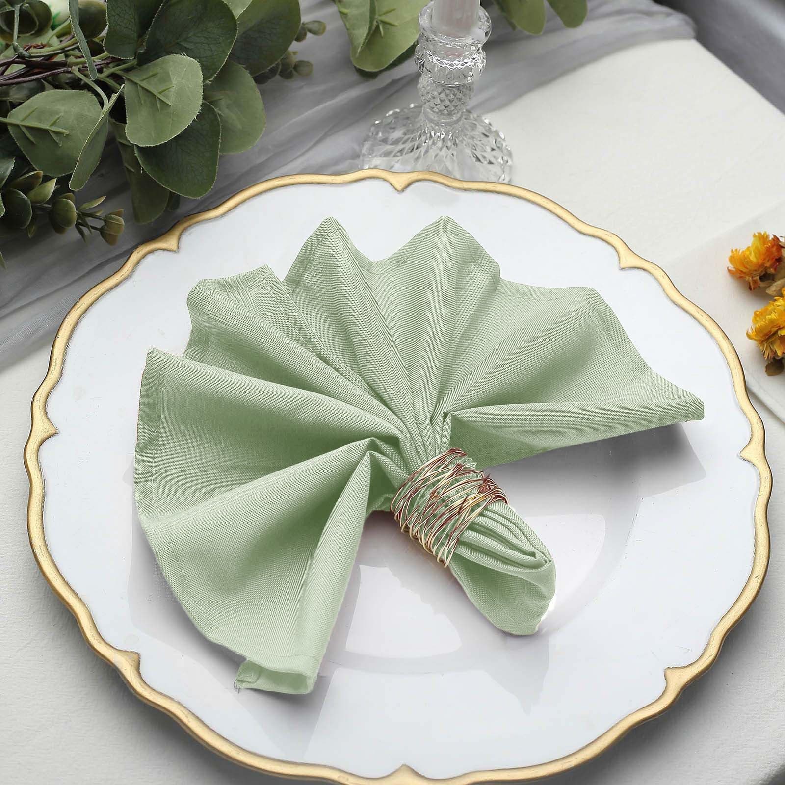Balsa Circle 50 pcs 17-Inch Sage Green Polyester Luncheon Napkins - for Wedding Party Reception Events Restaurant Kitchen Home