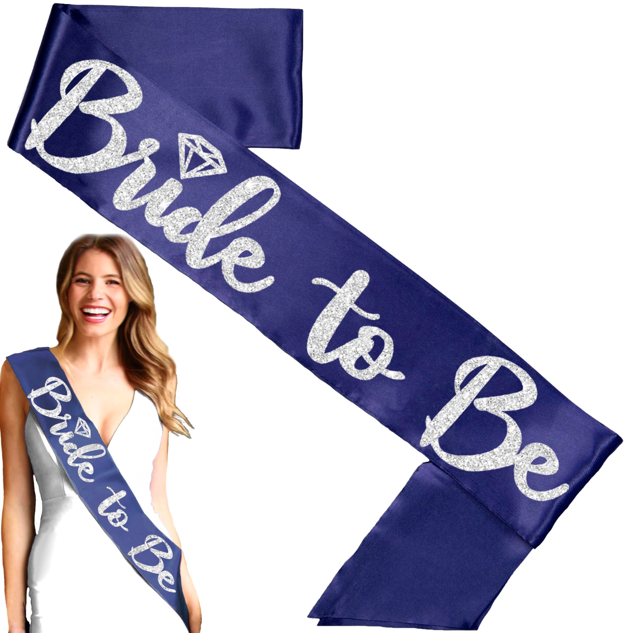 RhinestoneSash Something Blue for Bride - Navy Bridal Party Sash - Denim and Diamonds Bachelorette Party, Navy Blue2, One Size Fits Most