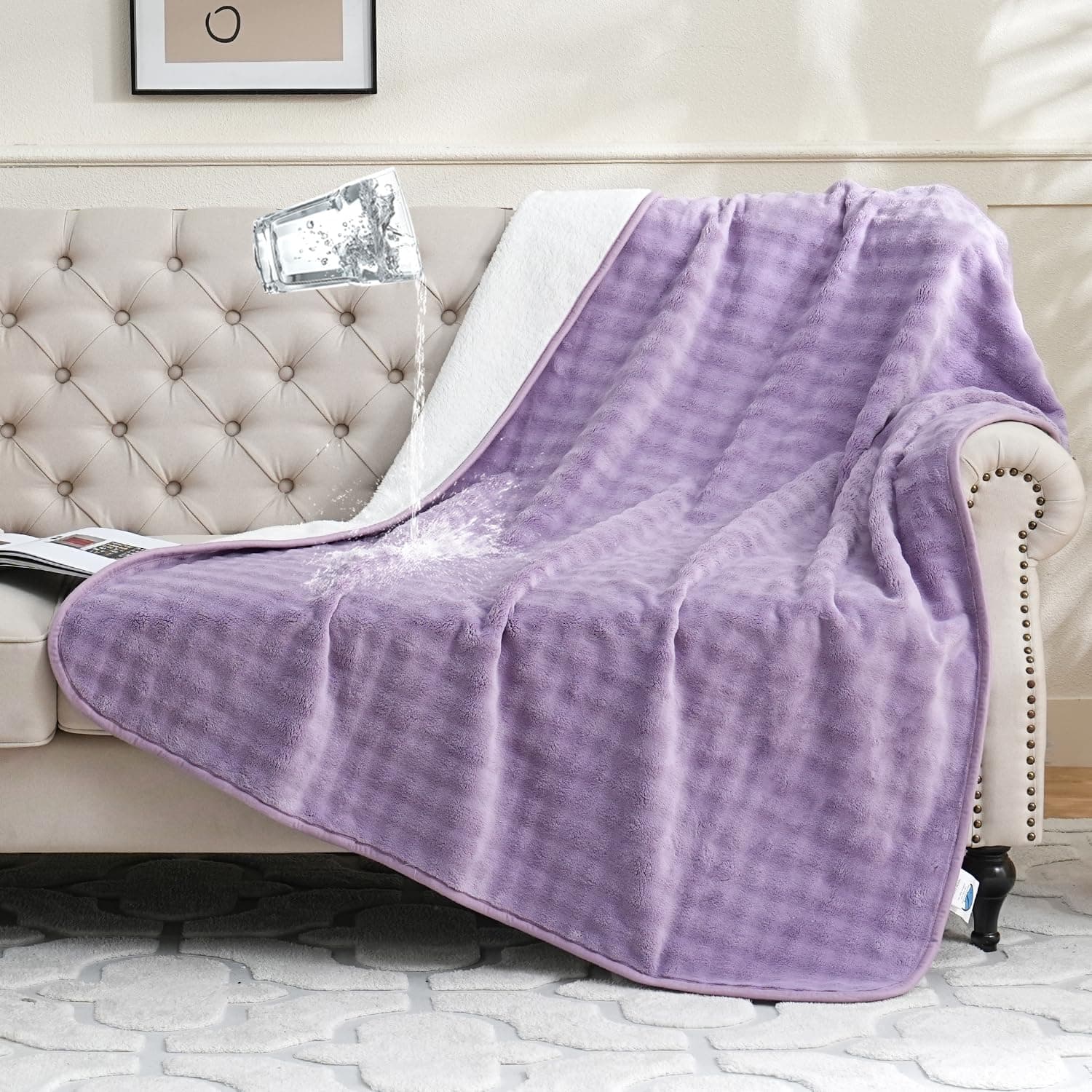 Yaning Waterproof Blanket for Bed Couch Sofa Car, 60"x80", Dusty Purple