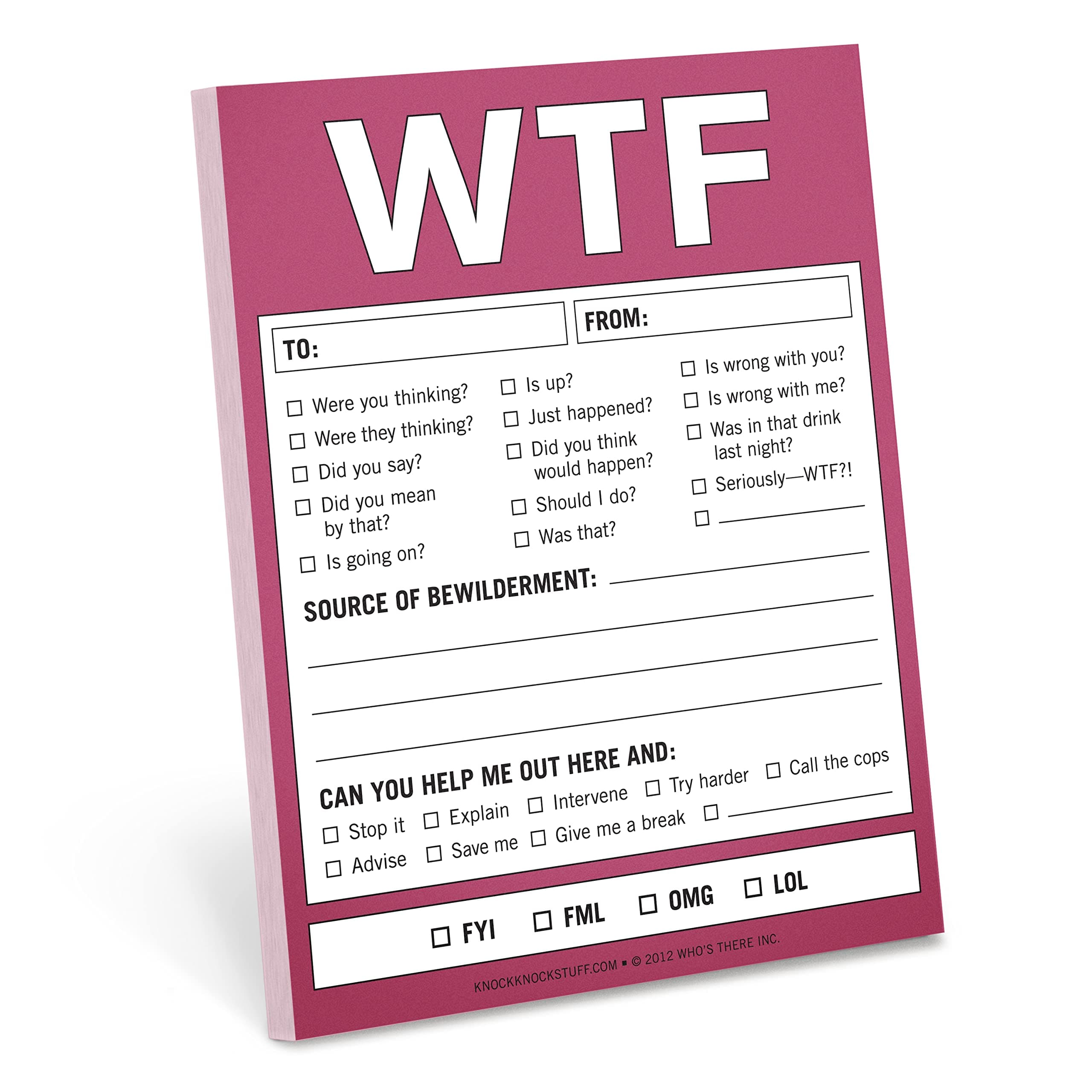 Knock Knock WTF Nifty Note, Checklist Memo Pad, 4 x 5.25-inches