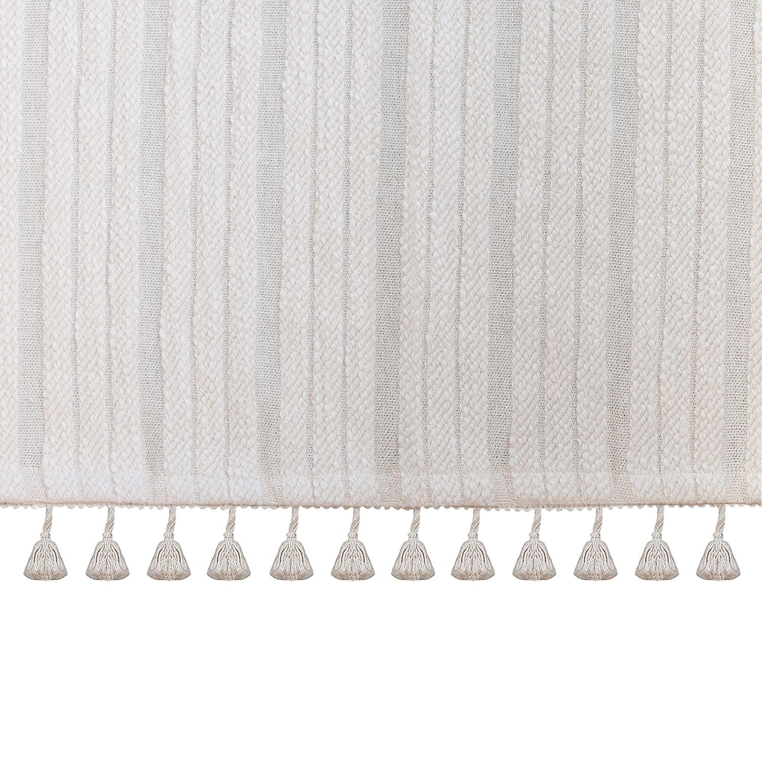Crane Baby Boho Crib Skirt, 100% Cotton Wrap Around Baby Crib Skirting with Tassels, Natural White, Fits Standard Cribs, 28” x 52” x 16”, Neutral Crib Skirt