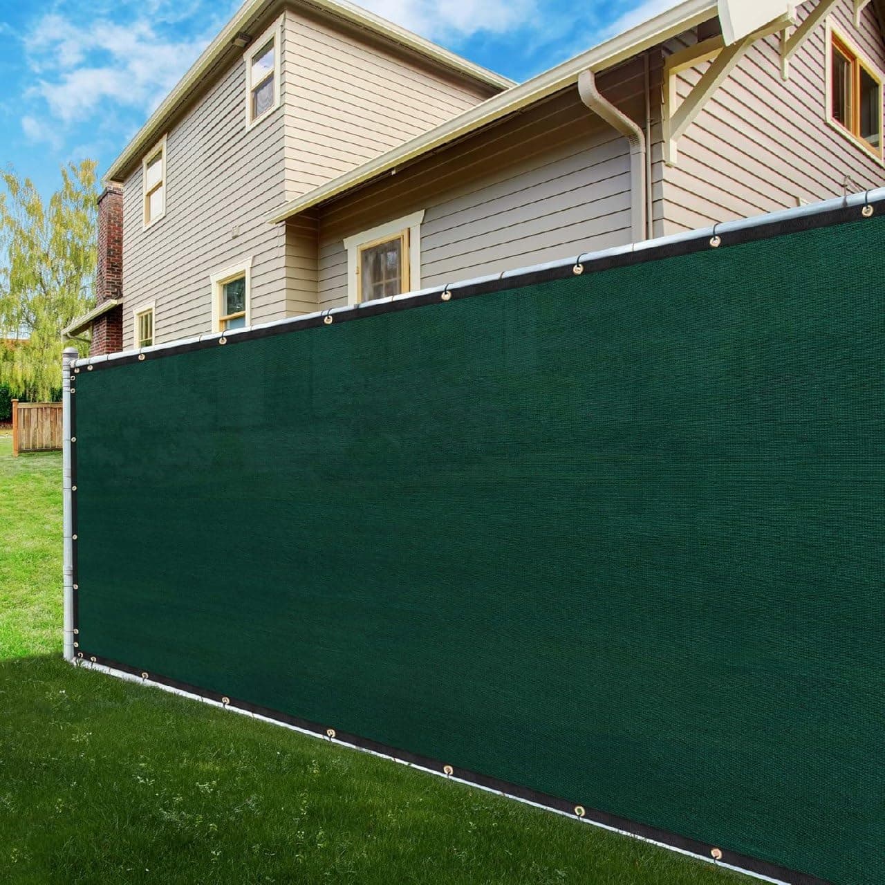 ShadeMart 5' x 9' Fence Privacy Screen Green Heavy Duty 170 GSM Fencing Mesh Shade Net with Grommets & Zip Ties, 90% Blockage Fence Screen for Balcony Yard Outdoor Garden Pool (We Customize Size)