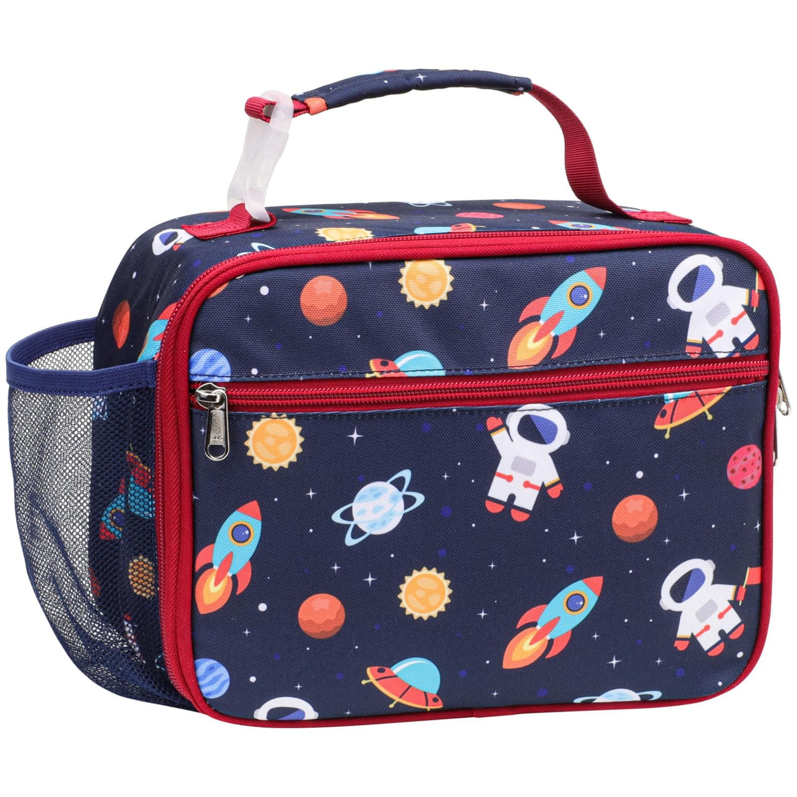Bagseri Kids Lunch Bag Boys - Insulated Lunch Box for Kids Reusable Leak-Proof Boys Lunch Bag with Water Bottle Holder Toddler Lunch Box for Daycare and School,Space Astronaut