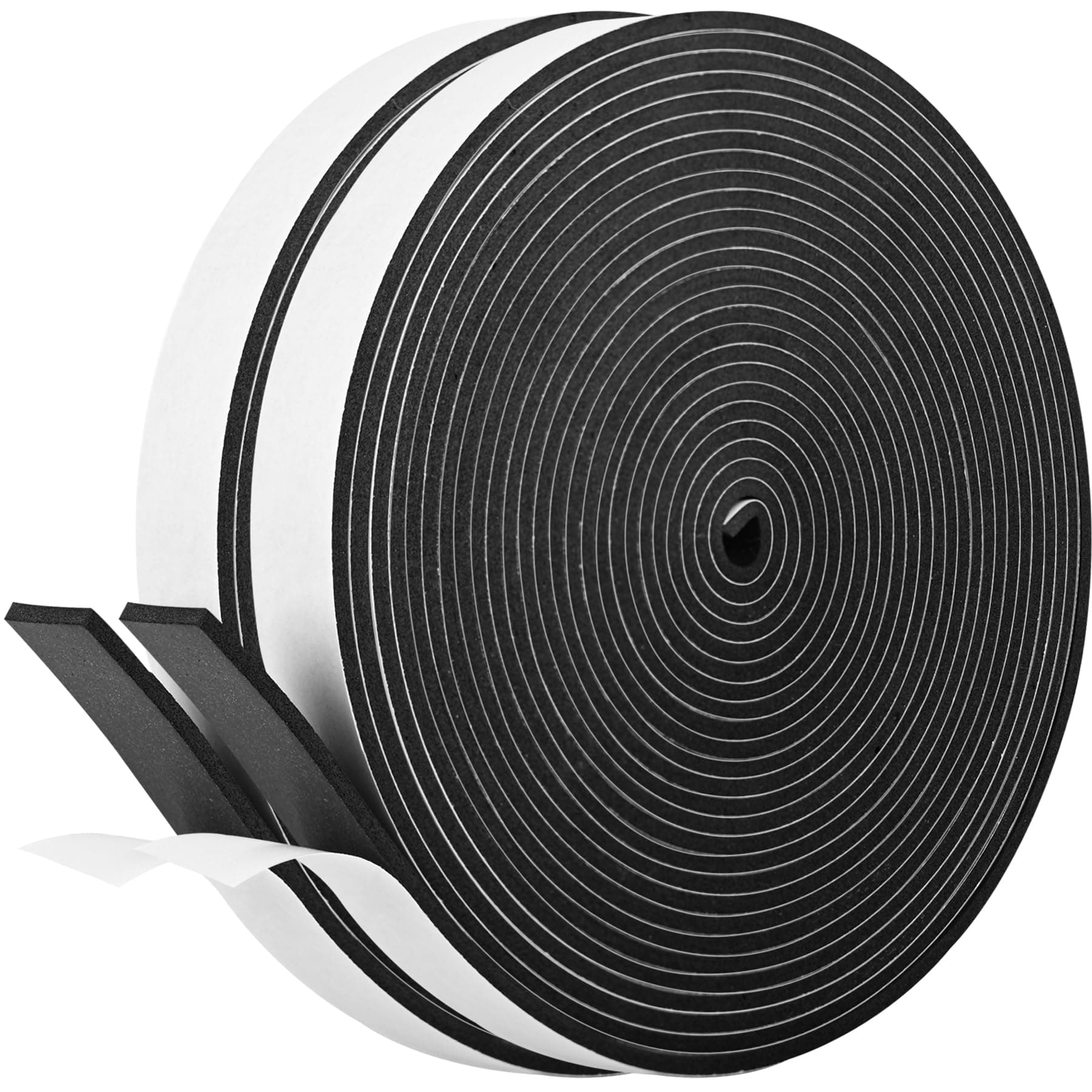 Self Adhesive Foam Tape Weatherstrip 1/2In x 1/4In x 52Ft High Density Foam Insulation Strips Foam Seal Weather Stripping with Strong Adhesive for Door and Window Sound Isolation Soundproofing