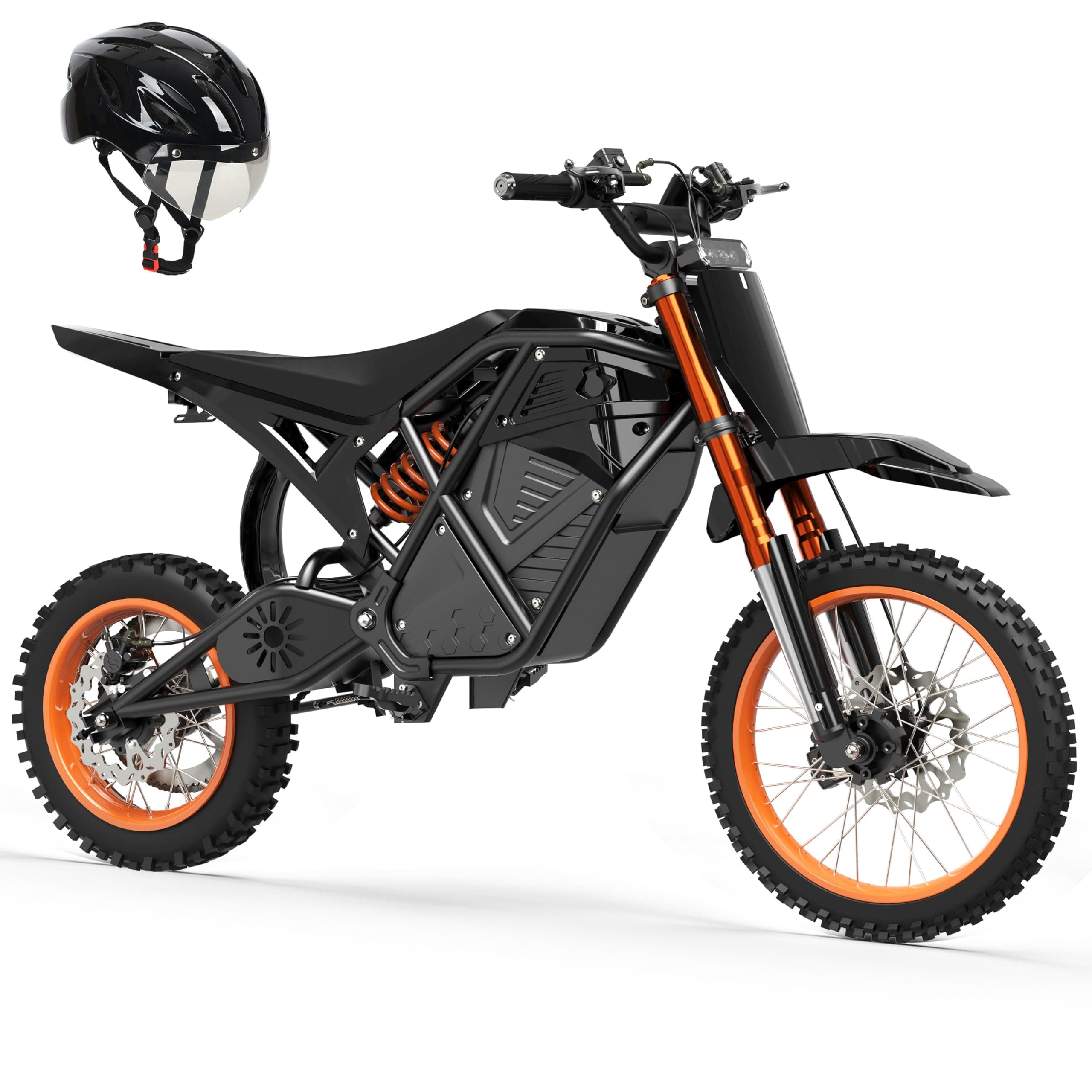 ESKUTE Electric Dirt Bike for Teens Adults, Mid-Drive Motor 3500W Peak, 53Mile Electric Motorcycle 48V23Ah Battery, Hydraulic Disc Brake, 38+ mph, Hydraulic Nitrogen Dual Shock Absorbers,Orange-Black