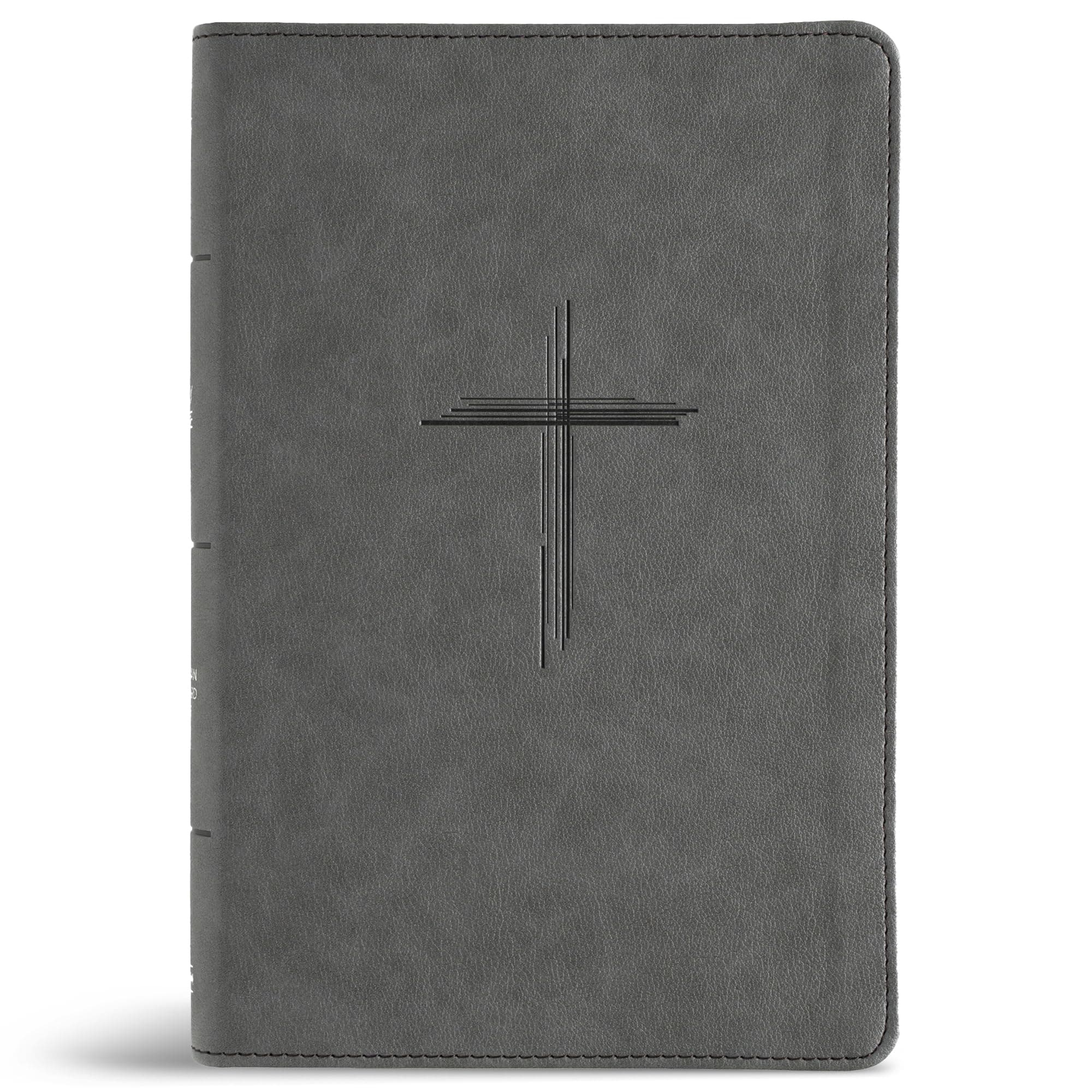 CSB Personal Size Giant Print Bible, Digital Study Edition, Charcoal SuedeSoft LeatherTouch