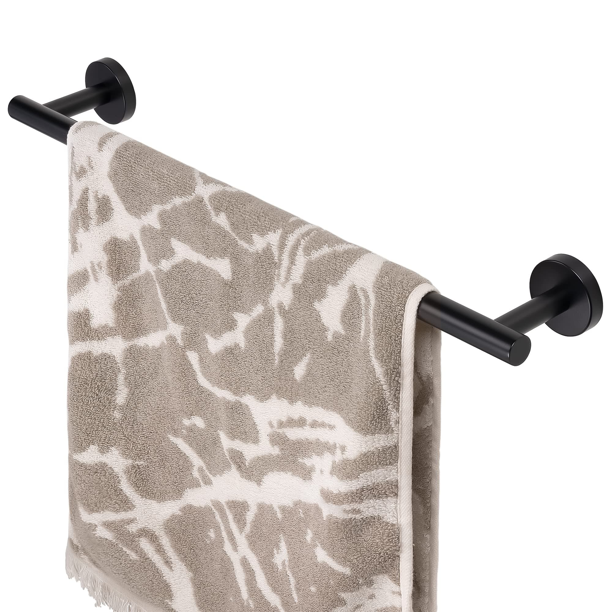 HITSLAM Matte Black 18 Inch Towel Bar for Bathroom, SUS304 Stainless Steel Bathroom Towel Rack Wall Mounted, Modern Home Decor Towel Holder with Hardware Accessories(Total Length 19.8 Inch)