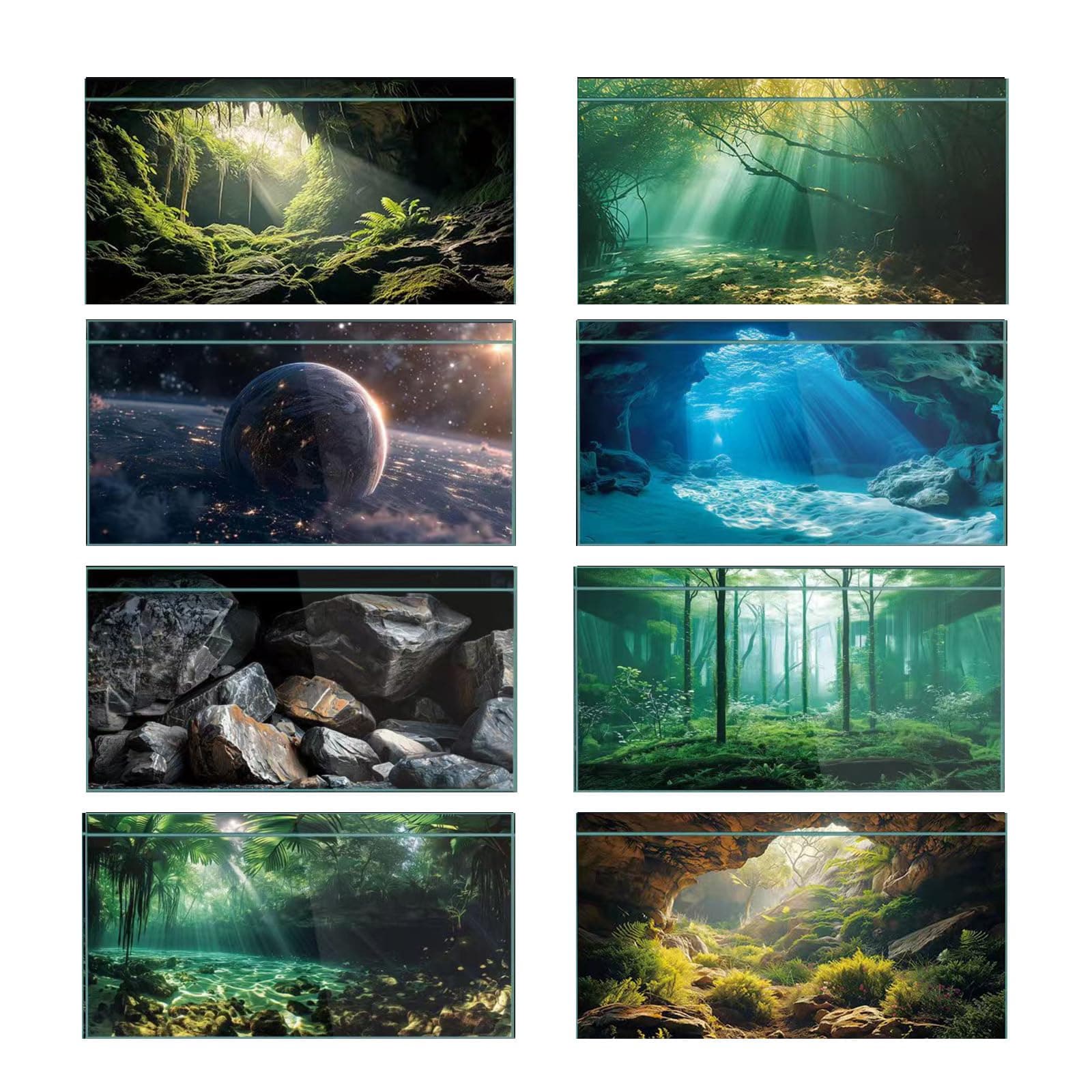 Didooou Aquarium Natural Landscape Background, Aquarium Stickers for Boutique Aquarium, 30cm 40cm 50cm 60cm 80cm (Random Style, 40*60cm)