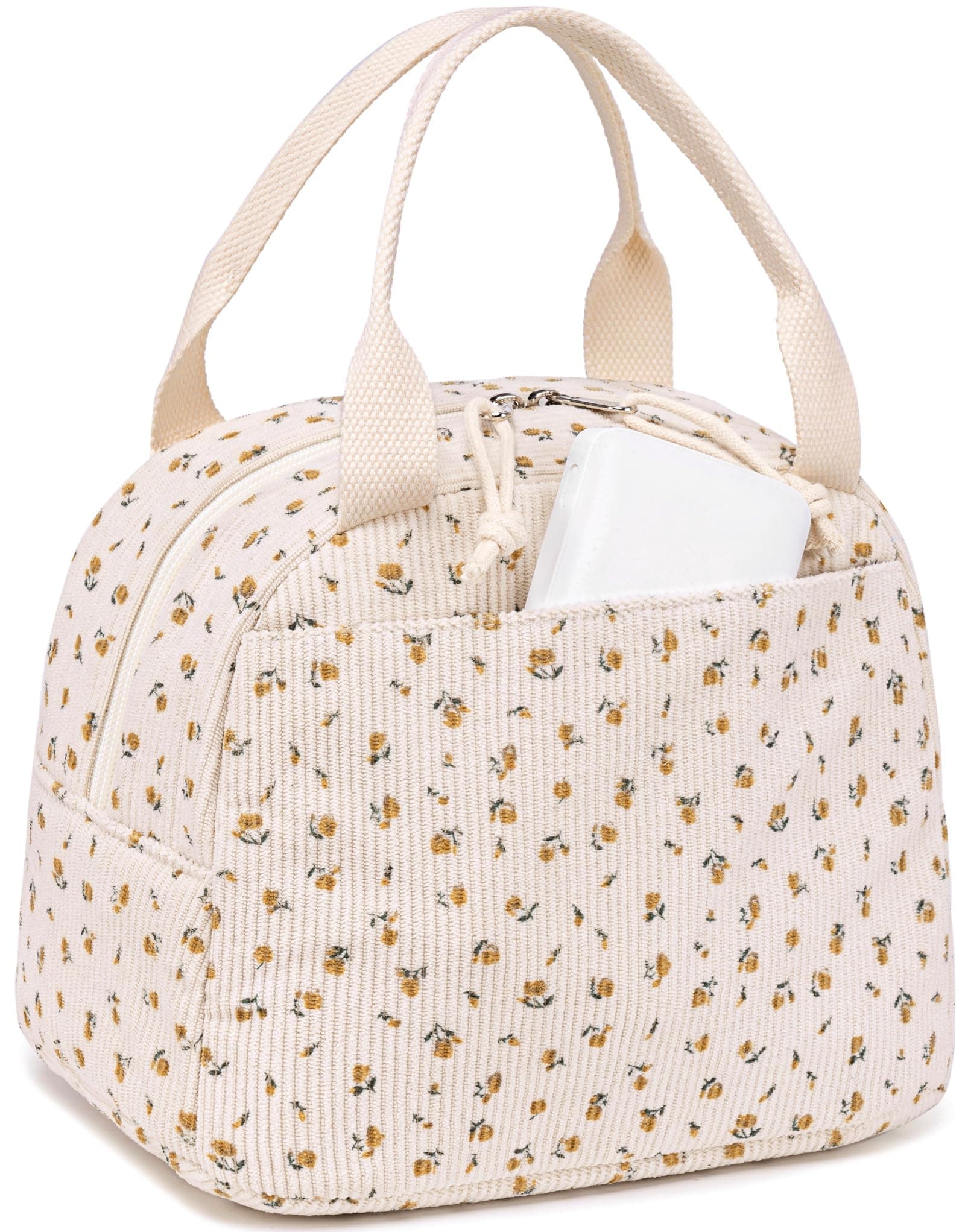LEDAOU Lunch Box for Women Insulated Lunch Bag Cord Lunch Tote Leakproof Cooler Bag for Travel Work Picnic