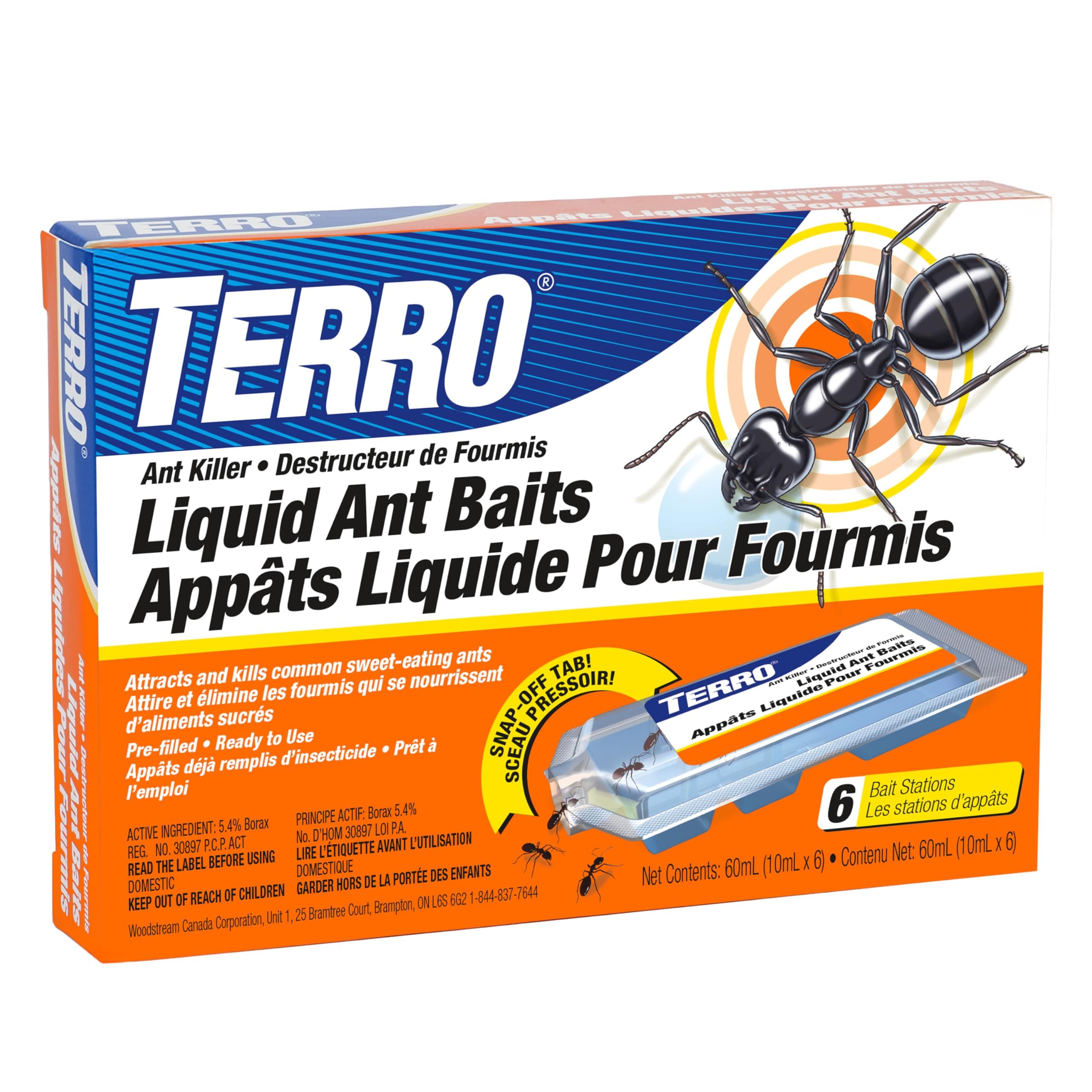 TERRO Liquid Ant Bait Stations T300CAN - Liquid Bait to Eliminate Ants - Bait System - 6 Count Stations for Effective Indoor Ant Control