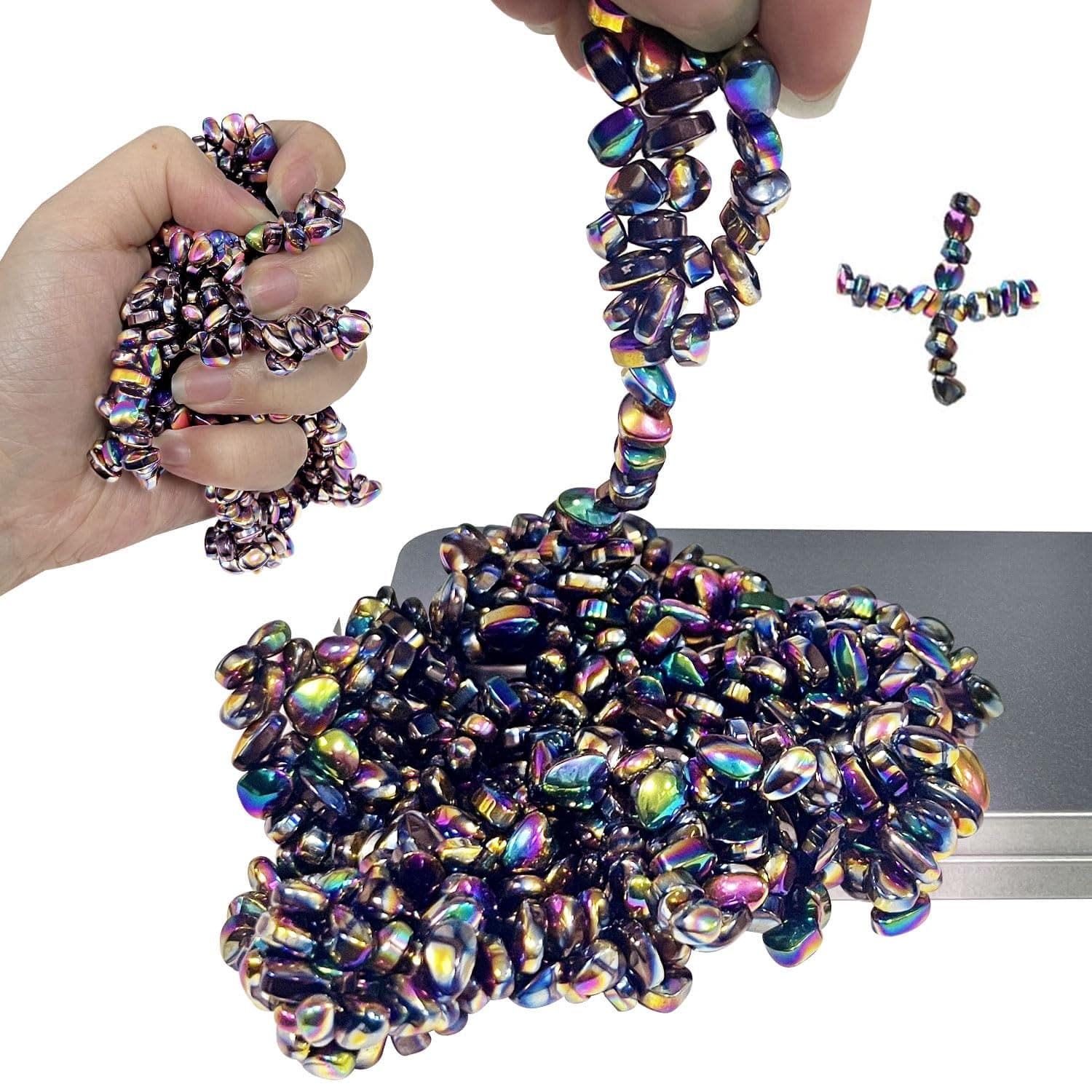 1000pcs Ferrite Putty Fidget Toys, Magnetic Stones Fidget Toys Adults, Desk Fidgets Toys for Stress and Anxiety Relief and Kill Time, Novelty Adults Gifts Colorful