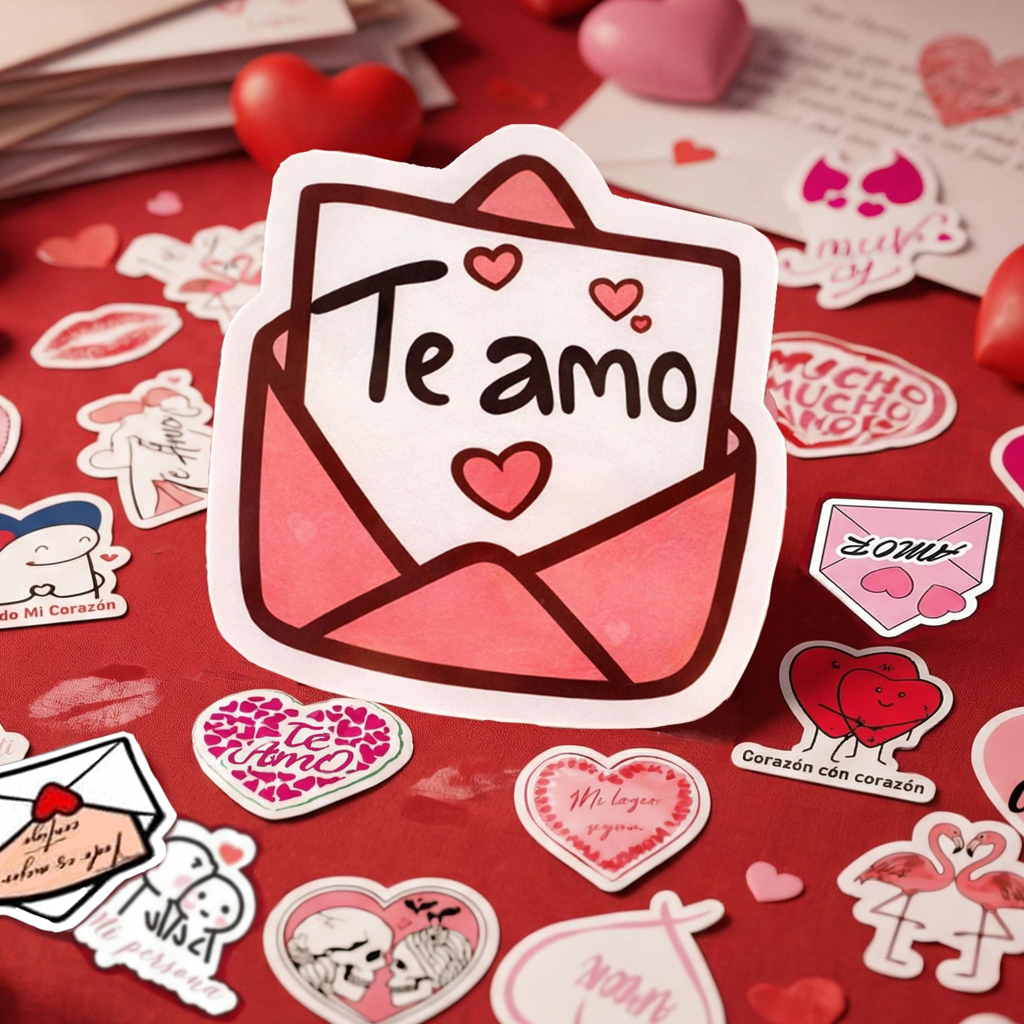 Magictodoor Elegant Valentine's Day Decorative Stickers – Compatible with Planners, Scrapbooks, and Phone Cases. Waterproof Matte Finish for Long-Lasting Use