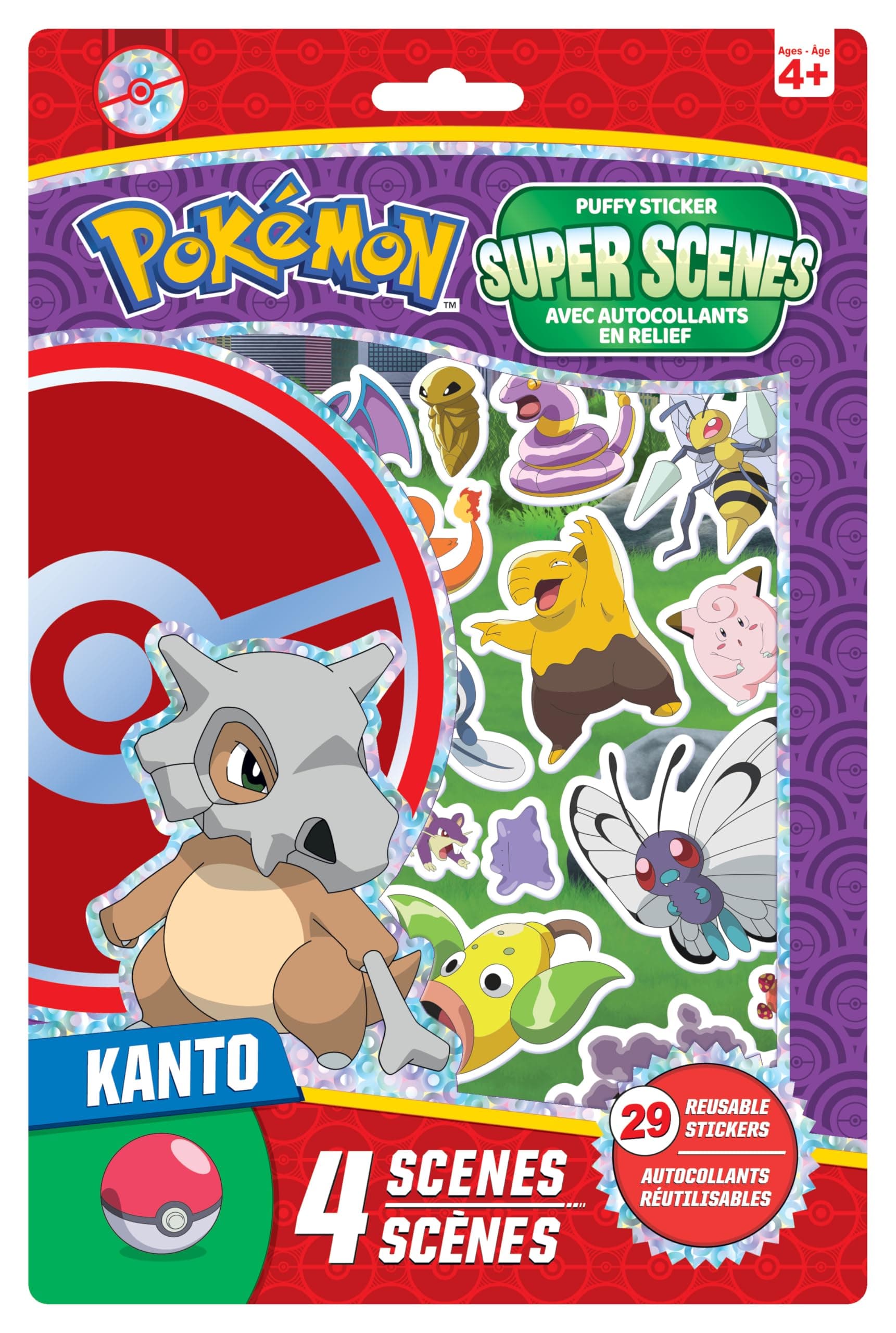 Pokémon Kanto - Super scènes avec autocollants en relief