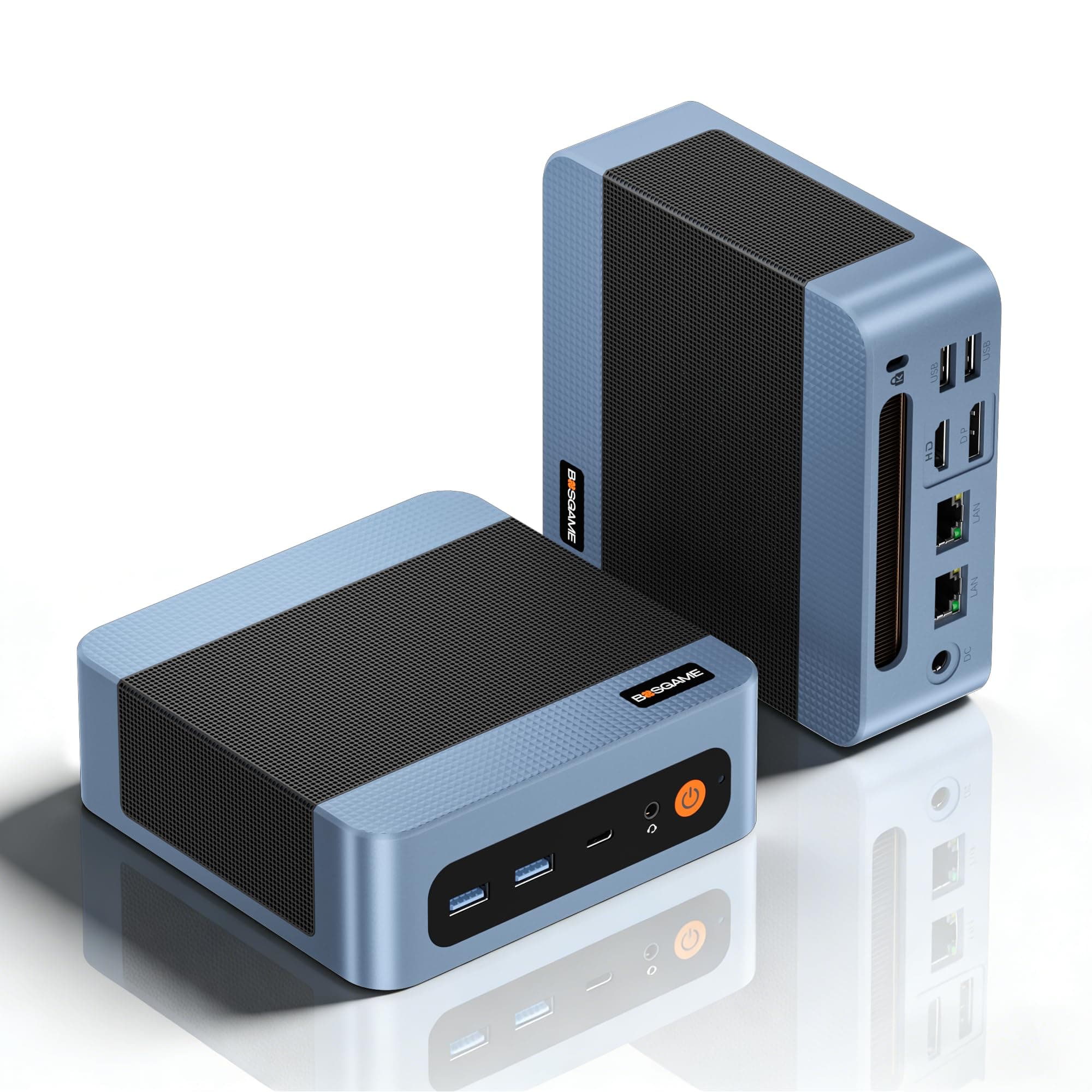BOSGAME E5 Home-Office-Mini PC, Ryzen 5300U (Supera 4300U/N150, hasta 3.8GHz), 16GB DDR4 RAM 512GB NVMe SSD Mini Desktop, HDMI/DP/USB-C, Triple Pantalla 4K, Doble LAN, WiFi 5, BT5.0, Mini Ordenador