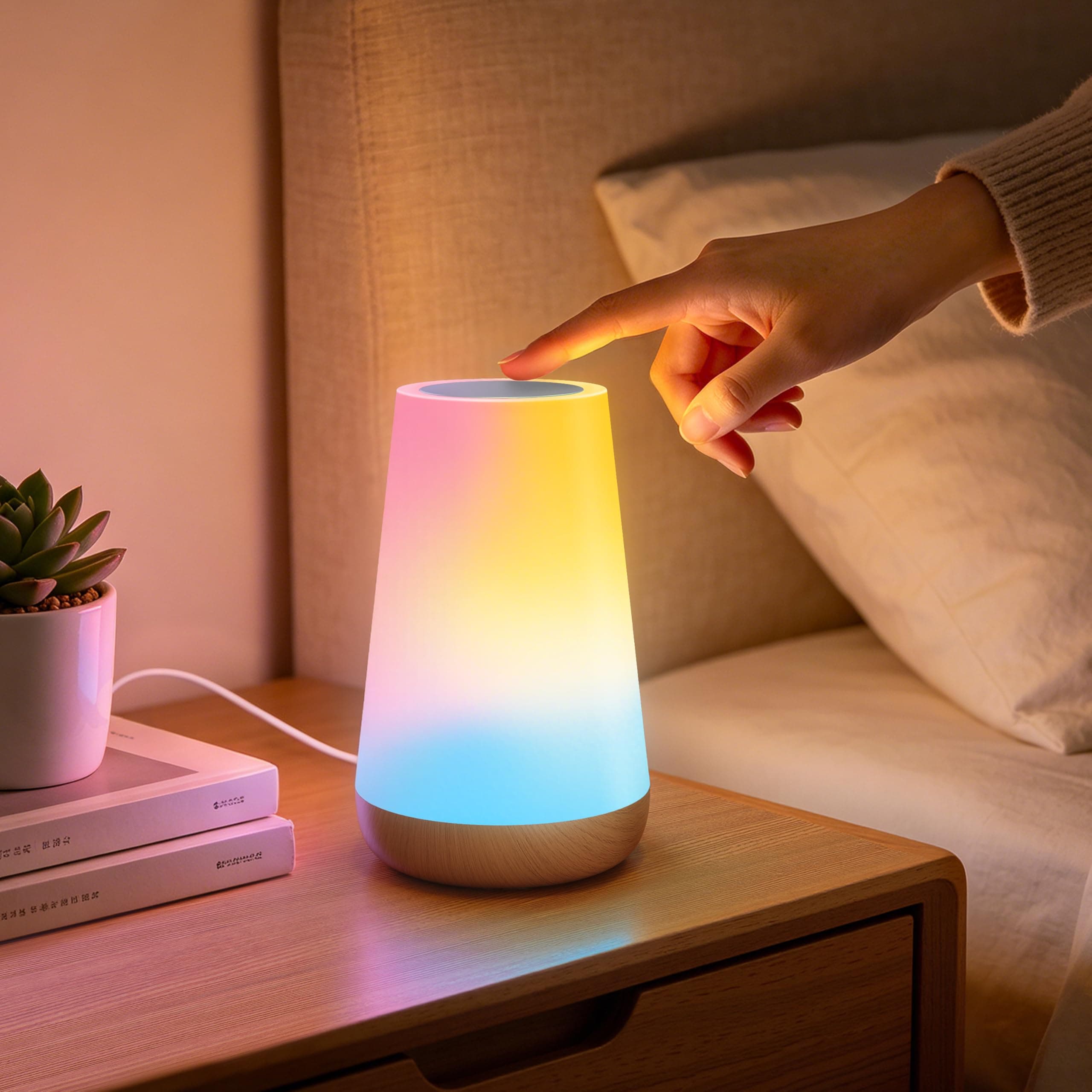 Auxmir Smart Night Light with APP/Voice Control, Bedside Lamp for Everyone