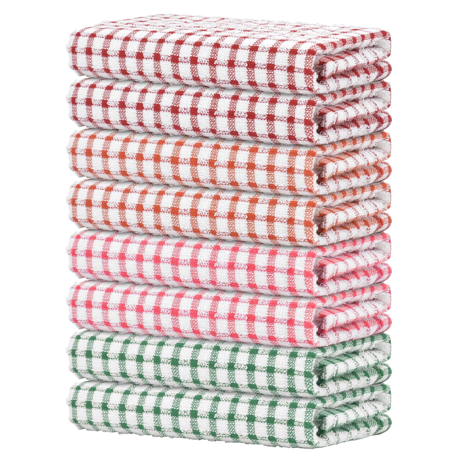 Nialnant 8 Pack Kitchen Towels, Dish Towels for Kitchen, 100% Cotton Dish Cloths for Washing Dishes, Quick Drying Reusable Cleaning Rag - 25 x 16 in