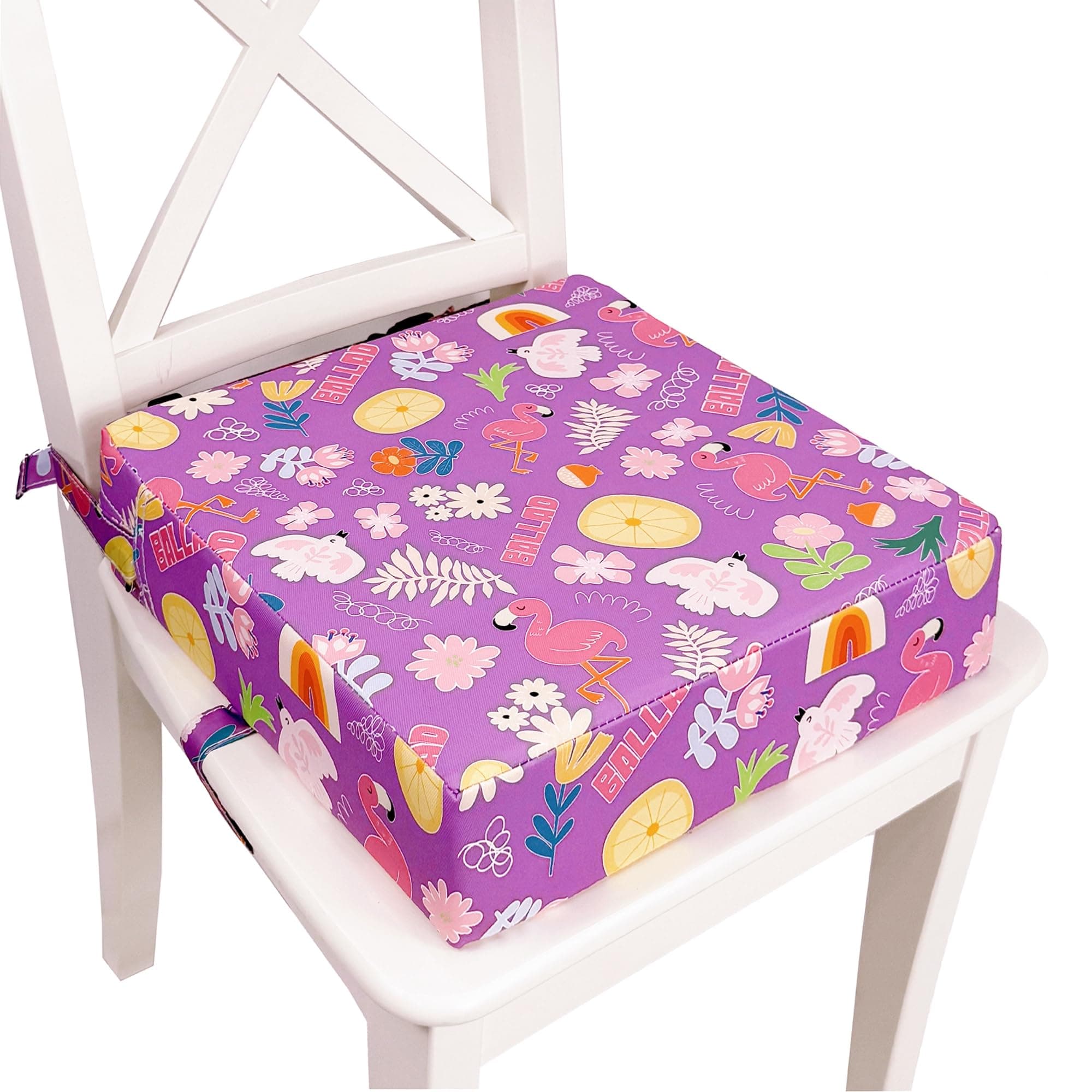 Toddler Booster Seat for Dining Table,Portable Kids Booster Seat - Adjustable, Non-Slip, Lightweight & Easy to Clean (Purple)