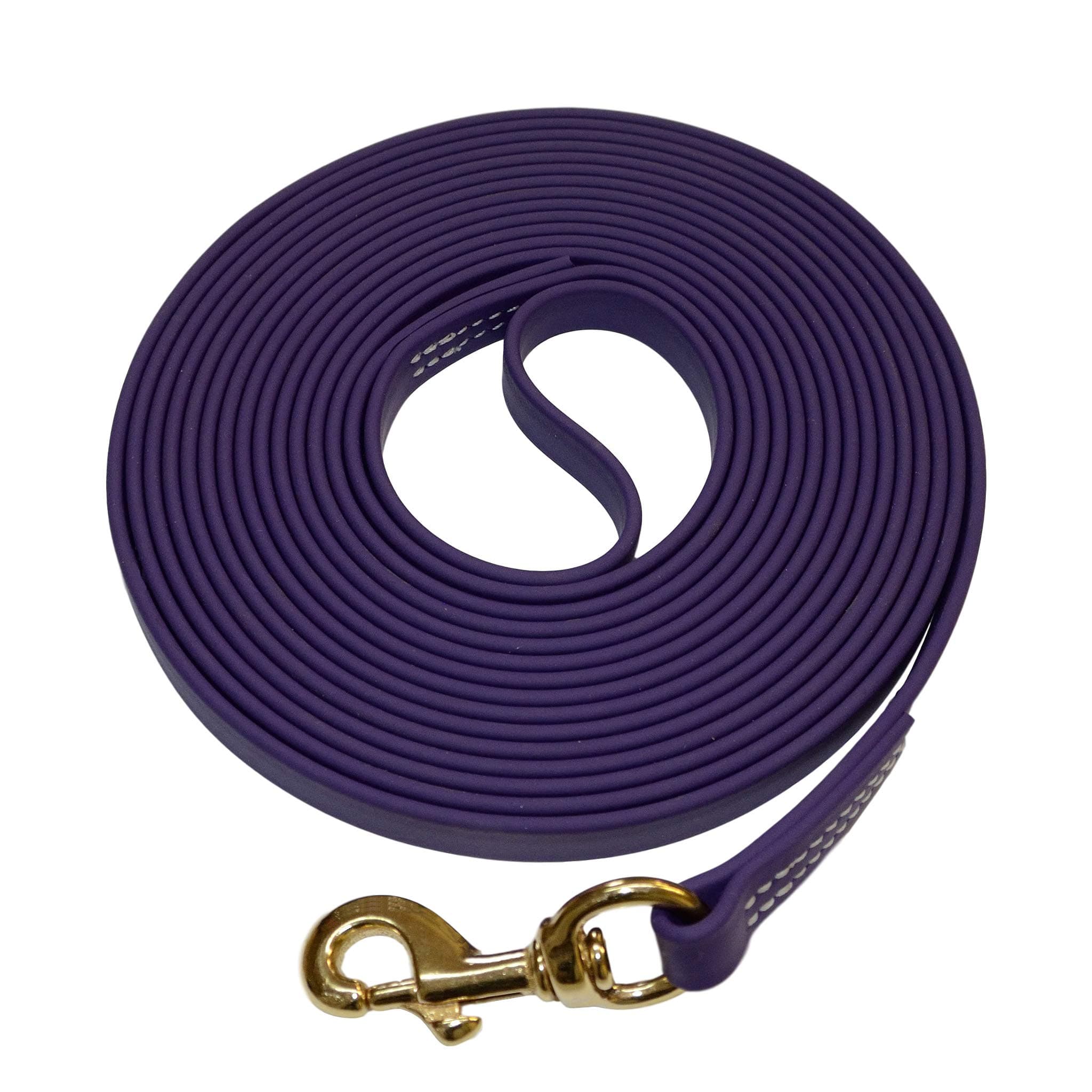 Redline K-9 Biothane Waterproof All Weather Dog Leash with Solid Brass Hardware (5/8" x 10', Purple)