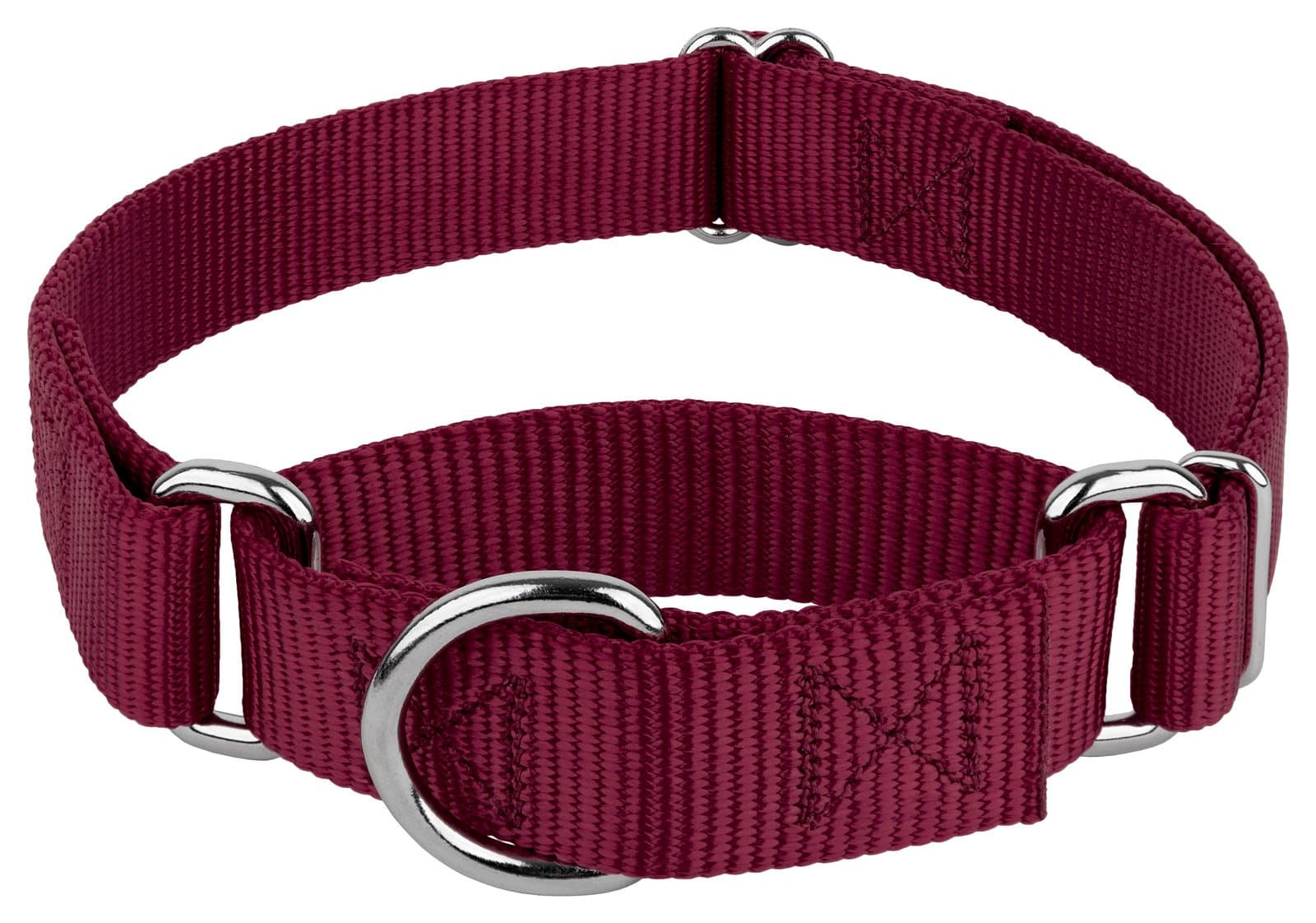 Country Brook Design | Martingale Heavyduty Nylon Dog Collar - Burgundy - Medium