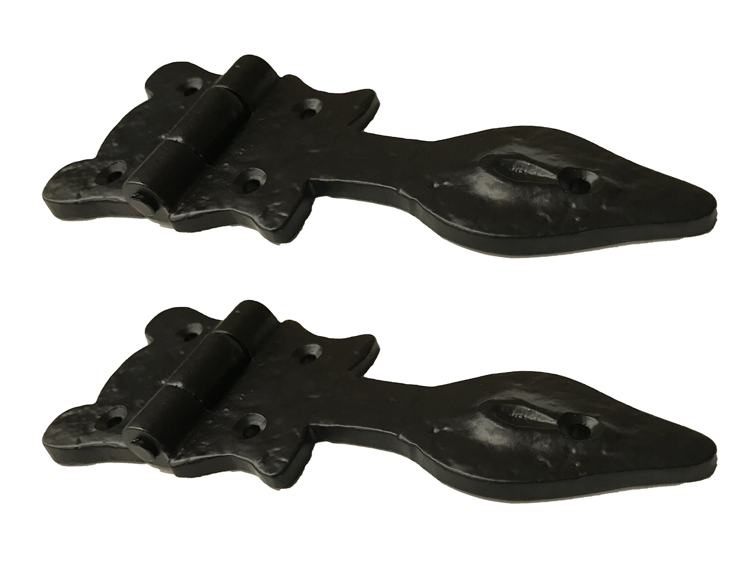 (2) 6" - Turtle Spear Decorative Iron Hinge - DS-115 - Antique Style Iron Hinge for Doors, Gates, cabinets, barn Door Hinges