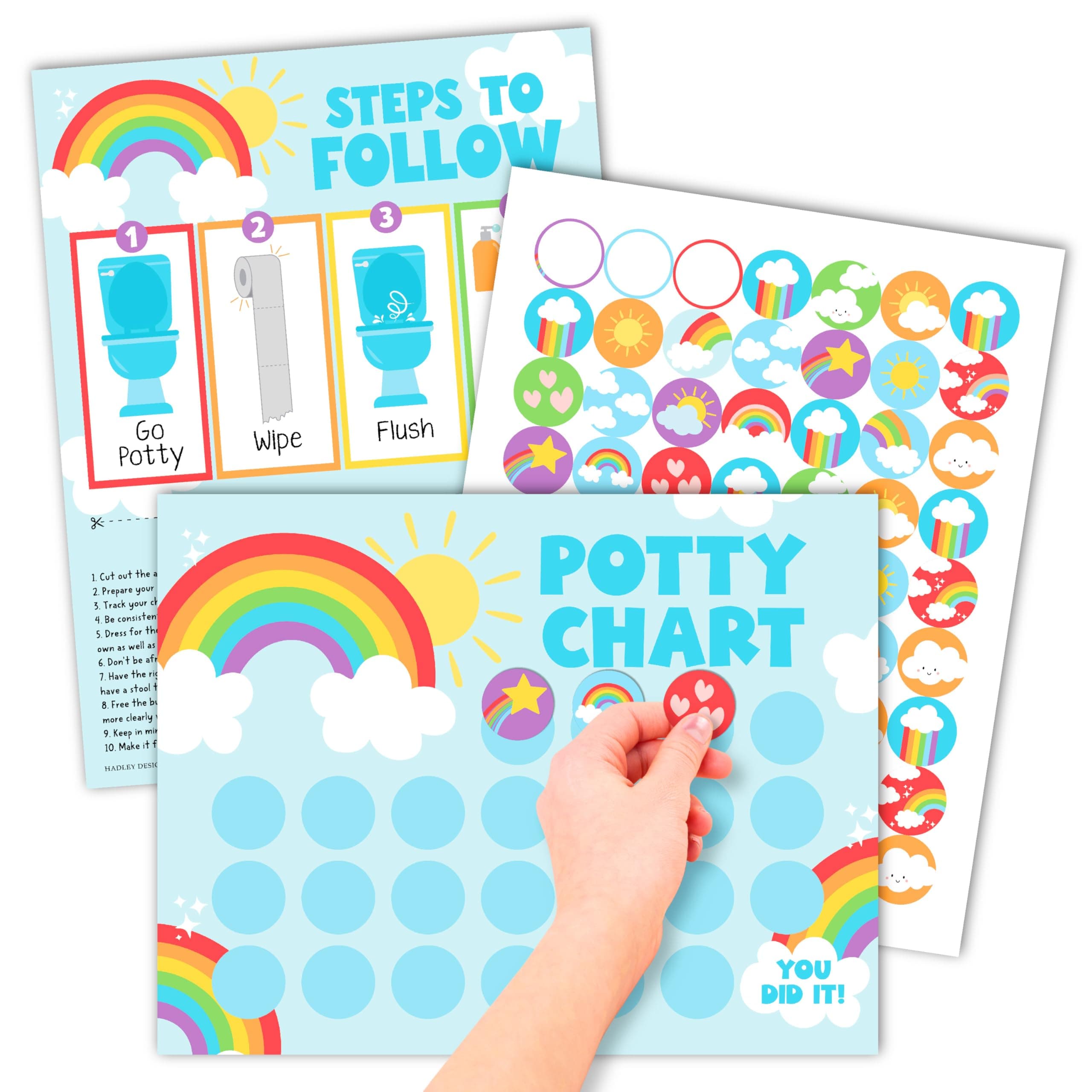 10 Potty Training Chart for Toddler Boys Sticker Reward Chart for Kids