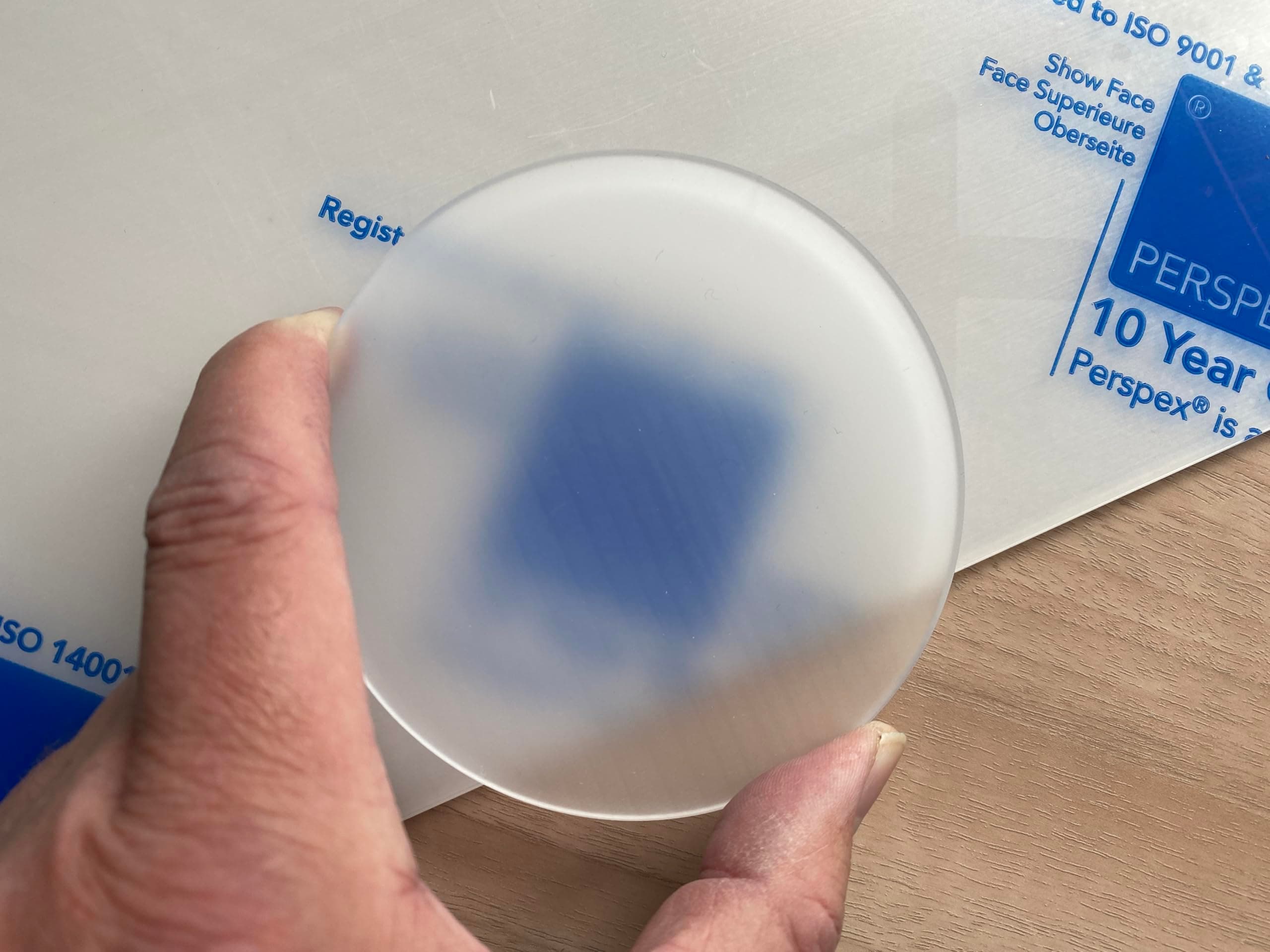 152mm Double Sided Frosted Round Disc Circle [3mm Thick] Perspex Acrylic Custom Size Cut Discs Circles.