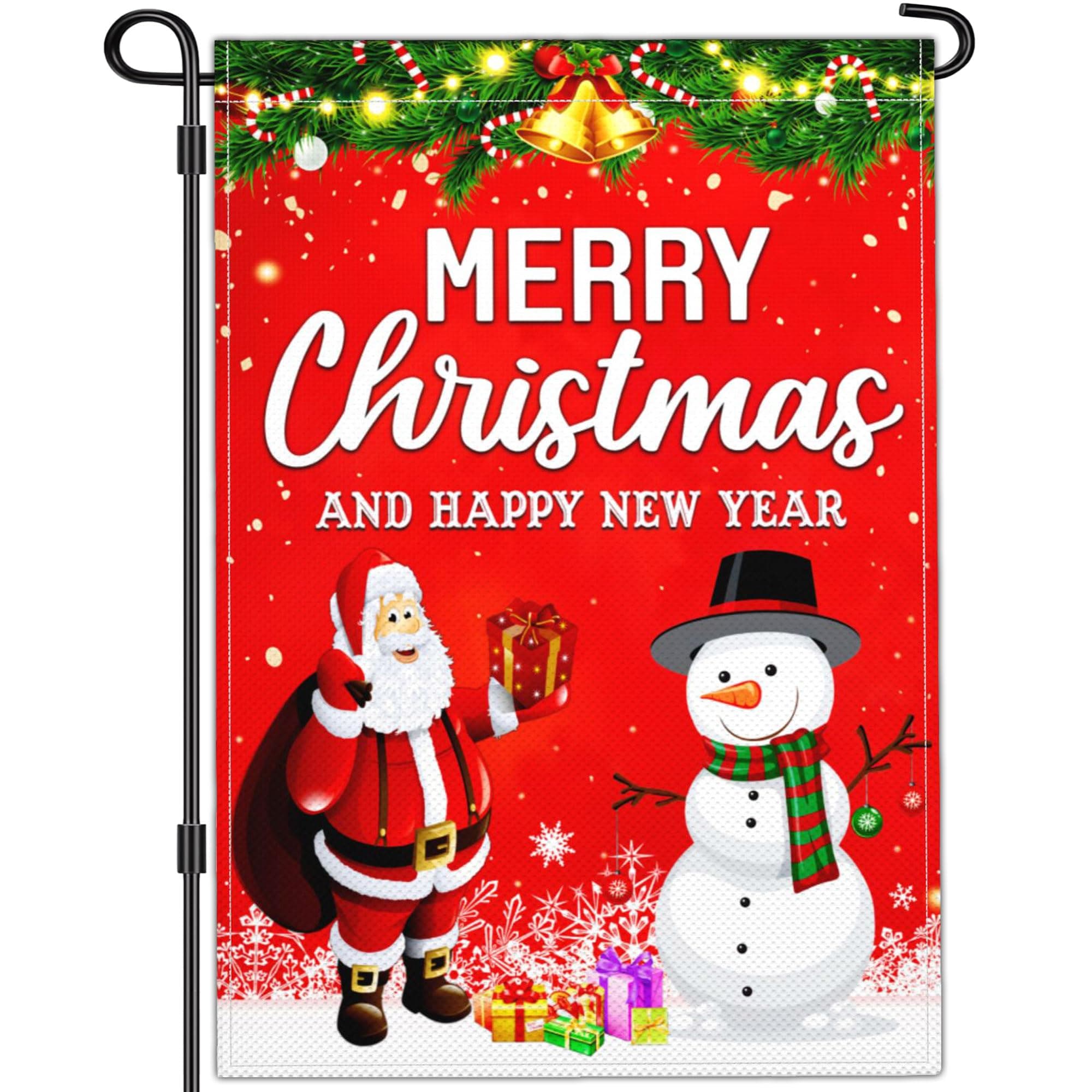 NASIAN Merry Christmas Yard Garden Flags for Outside 12x18 Double Sided Christmas Vacation Outdoor Decorations