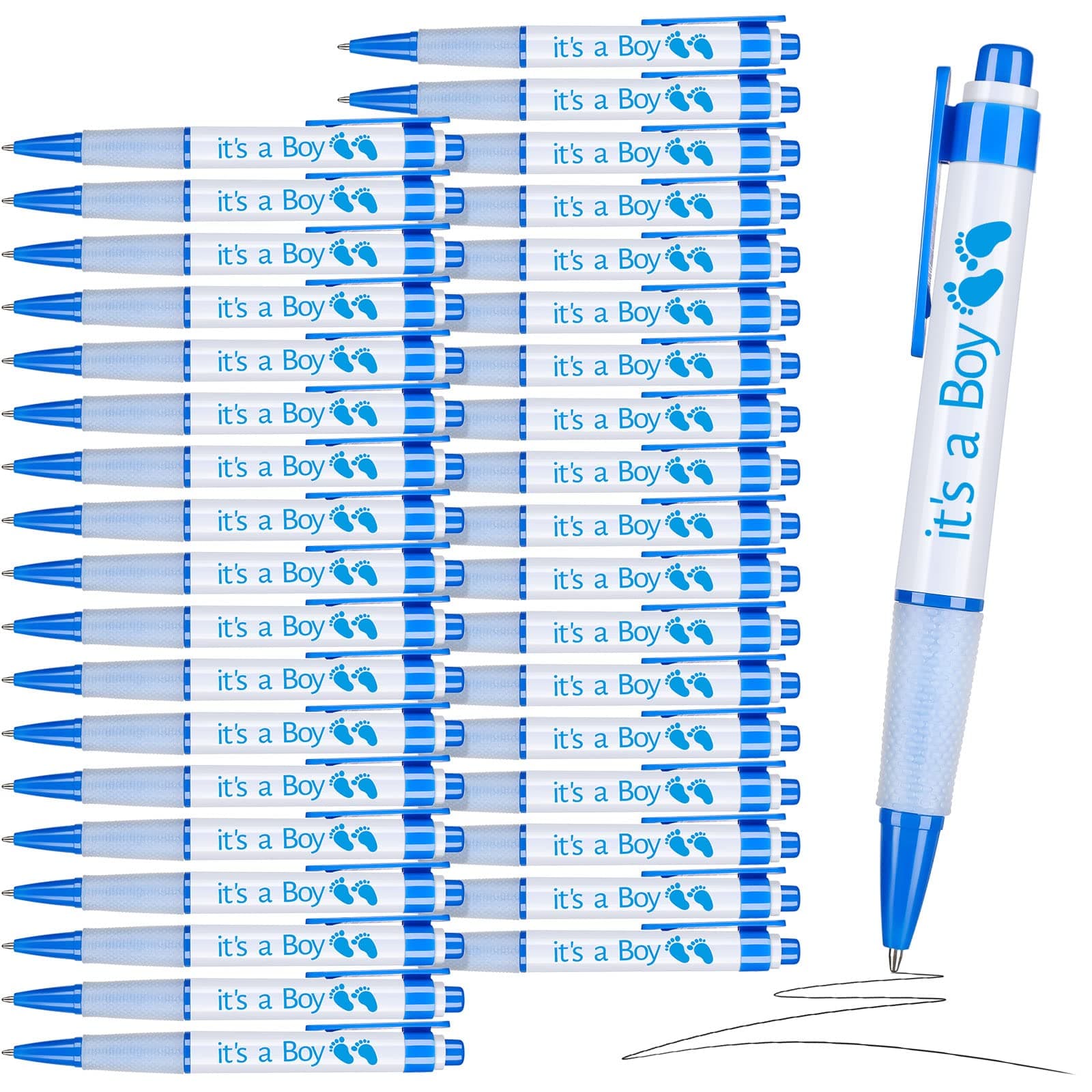 Woanger 36 Pcs Boys Girls Baby Shower Pens for Guests, It's a Boy Style
