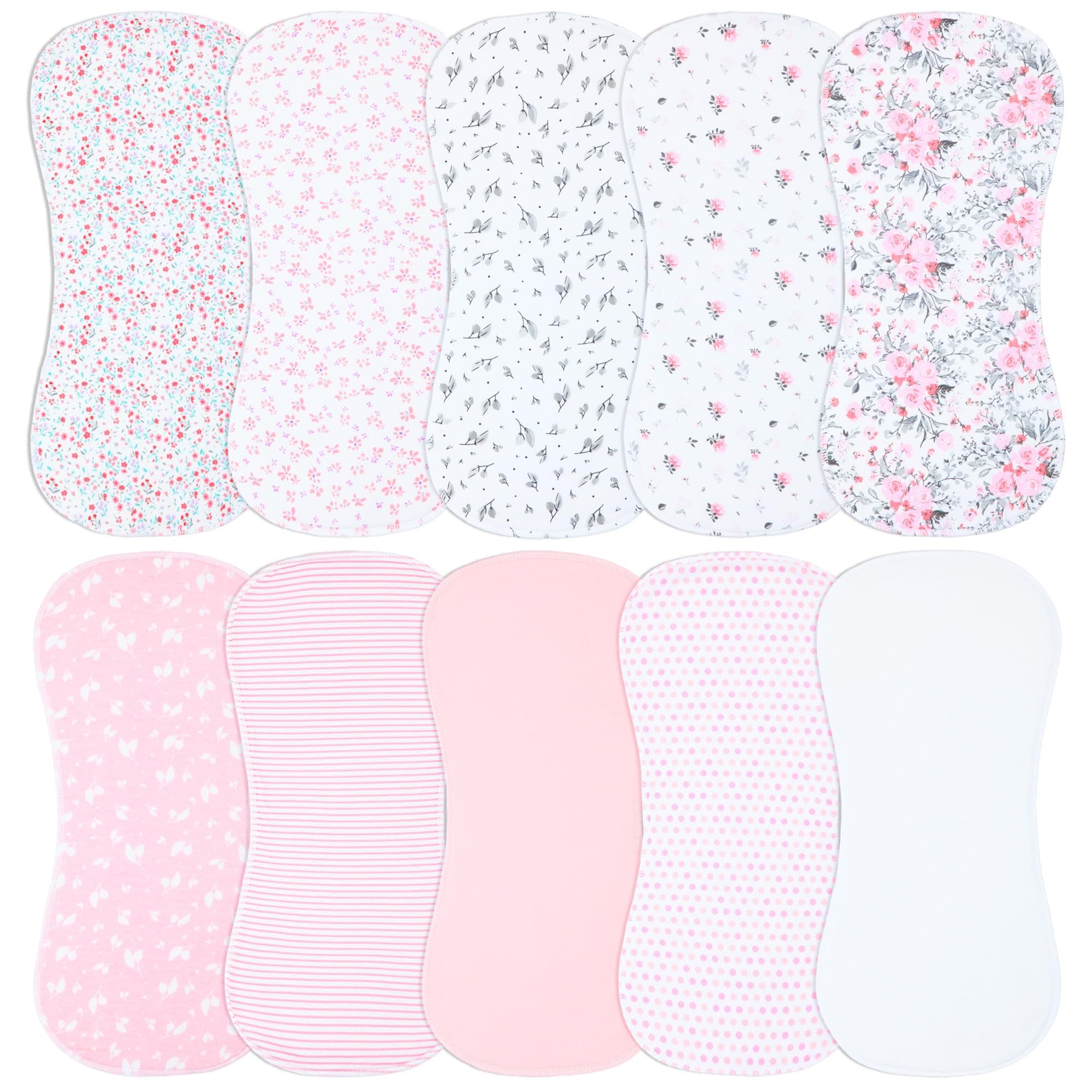 Benoxine 10-Pack Burp Cloths for Baby Boys and Girls - Organic Baby Burp Cloth,Baby Washcloths, Burp Rags, Large Neutral Burp Clothes for Newborn