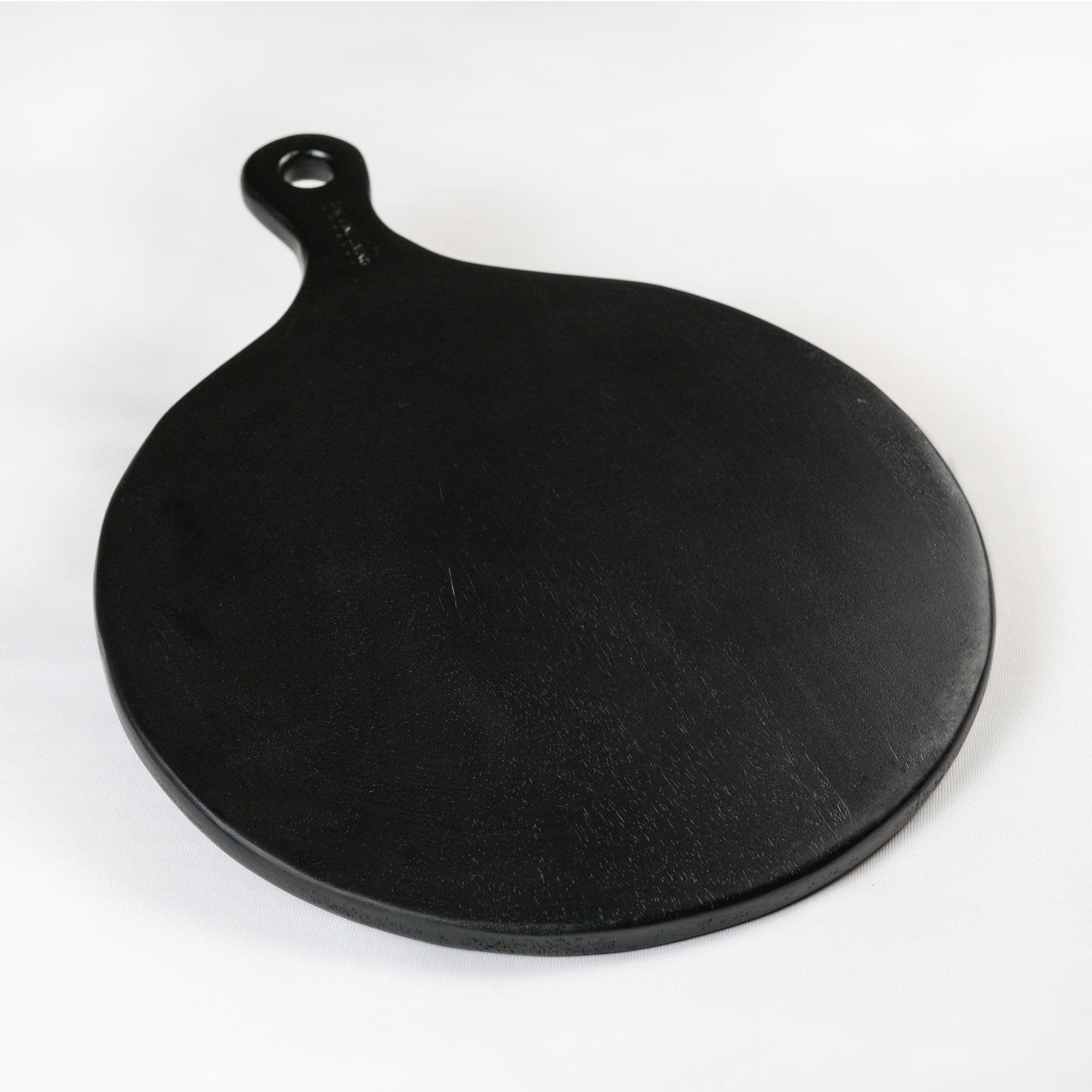 Round Paddle Server Black Oil Mango Wood 16"x12"