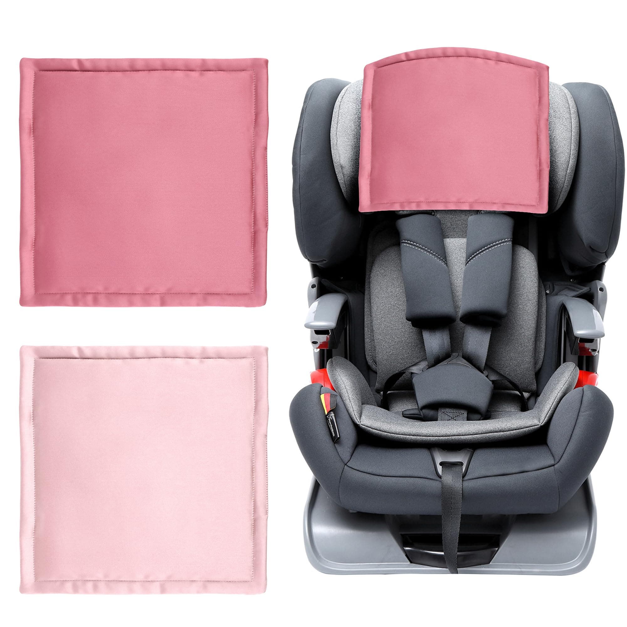 Sprouterie Satin Car Seat Headrest Cover for Baby, 2 Pack Hair Protector