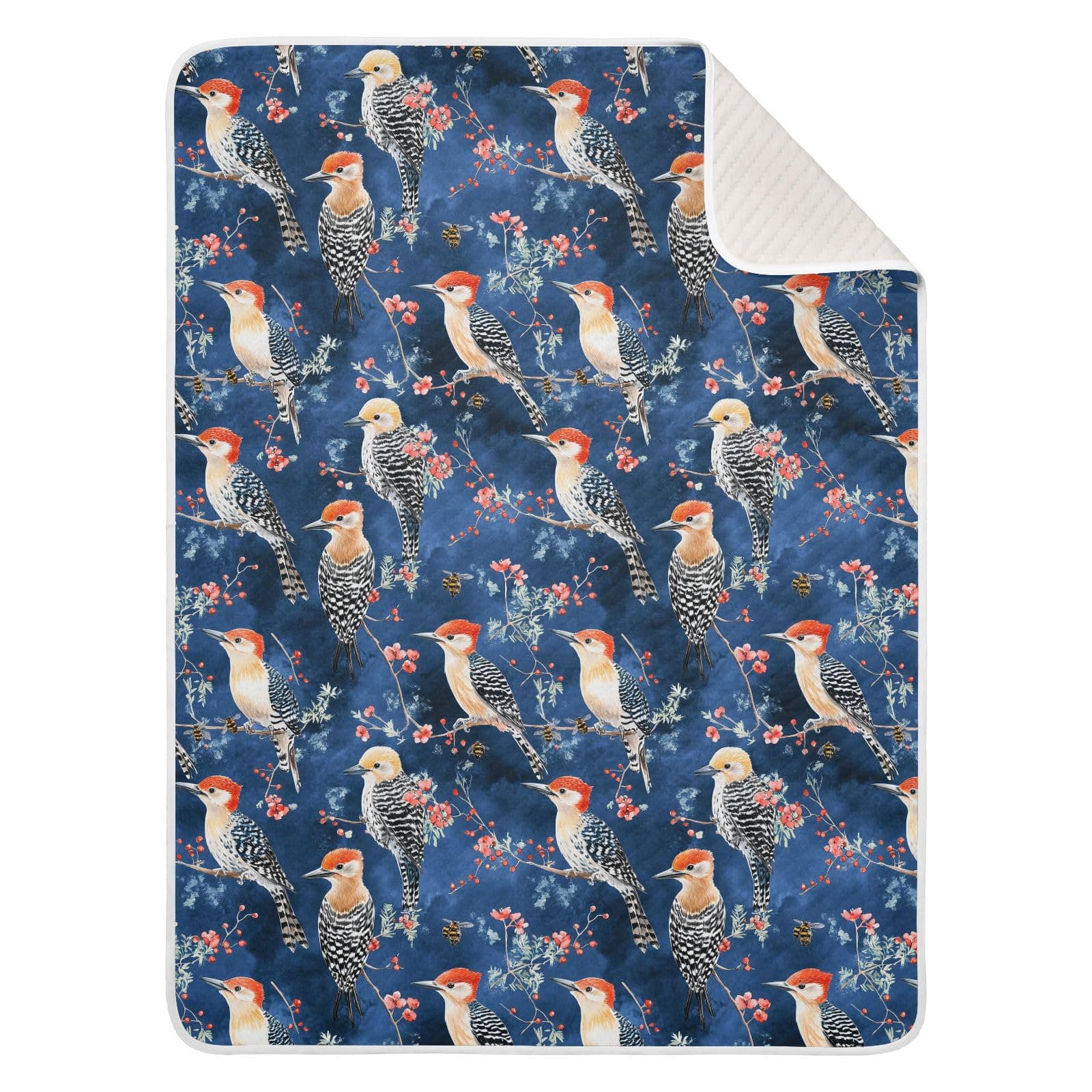 Swaddle Blanket for Baby Boy or Girl Soft Warm Multi Use Wrap Swaddle for Toddler and Infant 30X40in Chic Red Bellied Woodpecker Birds