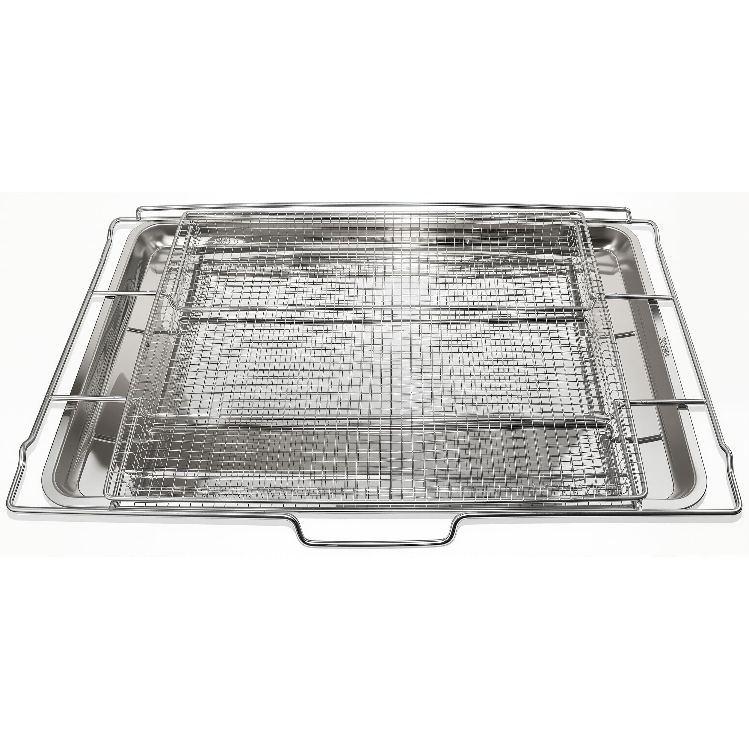 Upgraded Air Fry Tray for 30" Oven with Drip Pan, Compatible with Frigidaire 30" Ranges and Wall Ovens, Stainless Steel, Oven Rack Measures 25" x 16" x 1.75"