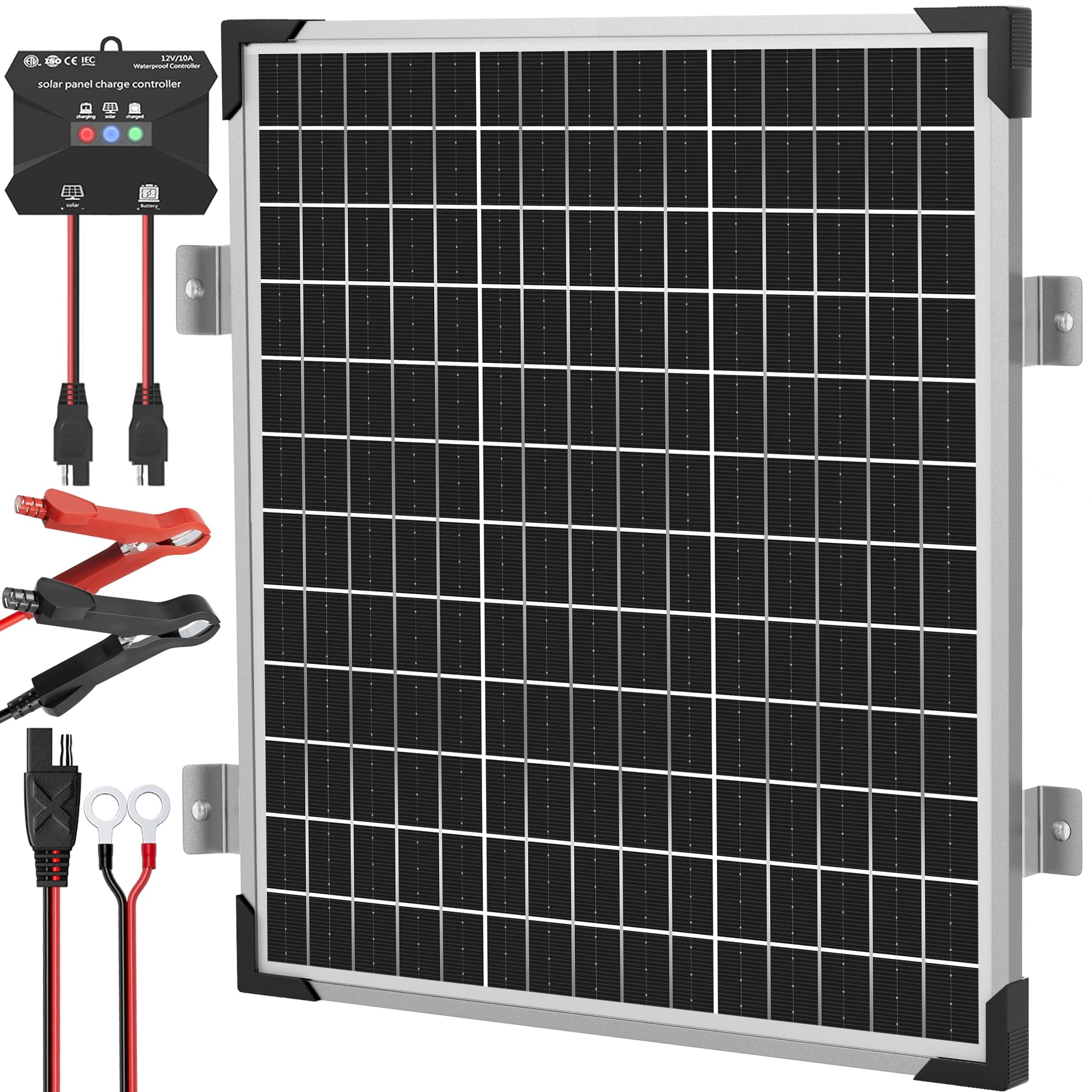 Voltset 12V 50W Solar Panel Kit Trickle Battery Charger Maintainer for Cars