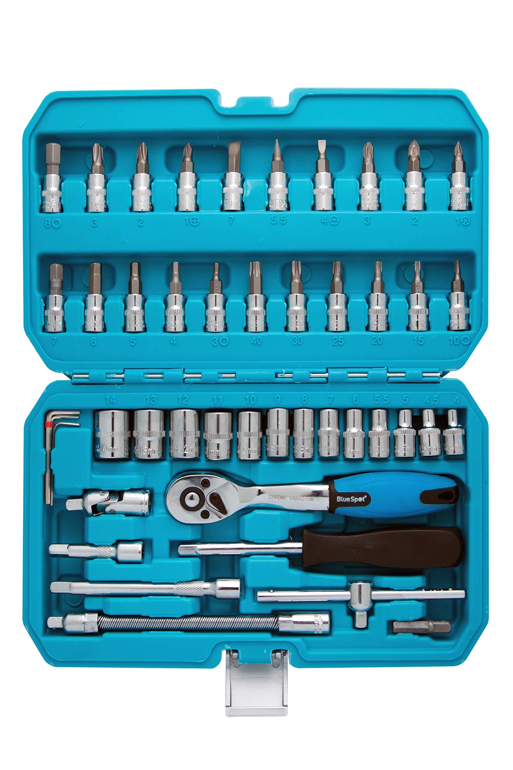 Blue Spot 01530 46 Piece 1/4" Chrome Vanadium Socket Set