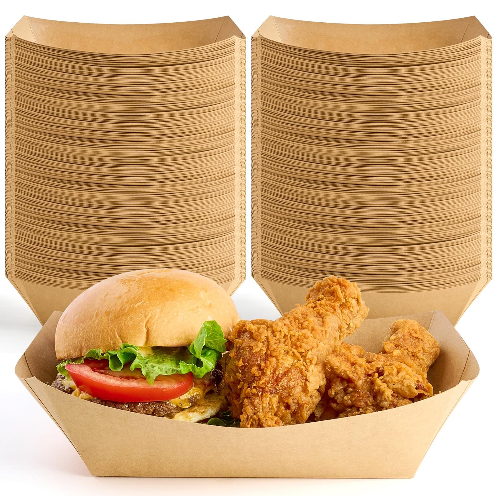 ZORRITA 100 Pack 5 LB Extra Large Paper Food Trays