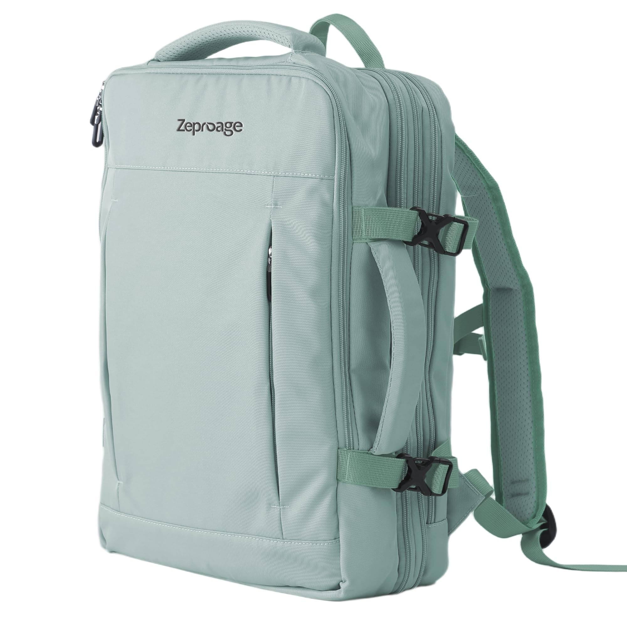 Zeproage Travel Backpack, Expandable Large Capacity Business Work, Water Repellent Carry On Daypack with USB Charging Port, Fit 17 Inch Laptop, Bag for Men and Women,Mint Green