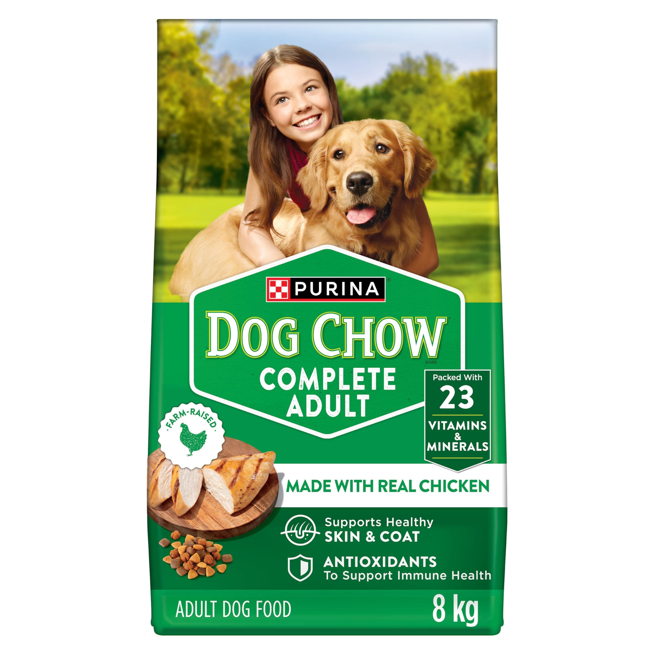 Dog Chow Complete Dry Dog Food, Chicken - 8 kg Bag