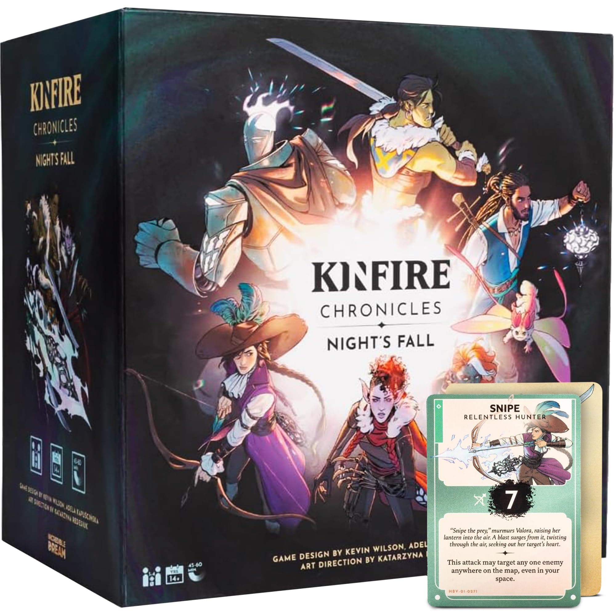 Kinfire Chronicles: Night's Fall | Easy to Learn Cooperative Campaign Game | Epic Fantasy Adventure with Deck-Building | Ages 14 and Up | Made by Incredible Dream
