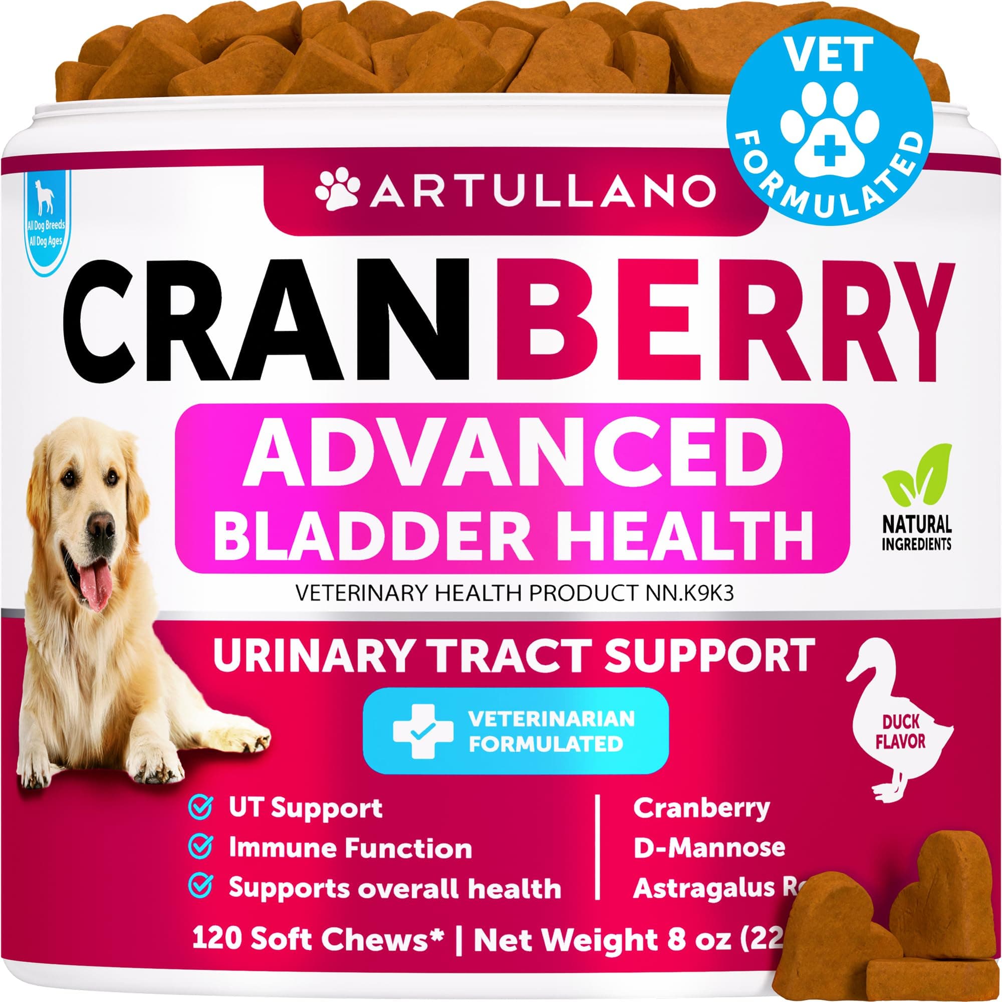 Cranberry Chews for Dogs - Dog Cranberry Supplement for Urinary Health