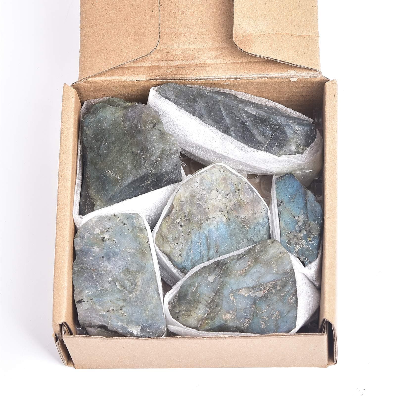 1Lb Labradorite Rough Stones - Natural Raw Crystals for Tumbling, Polishing, DIY Jewelry Making, Geology Study & Home Decor