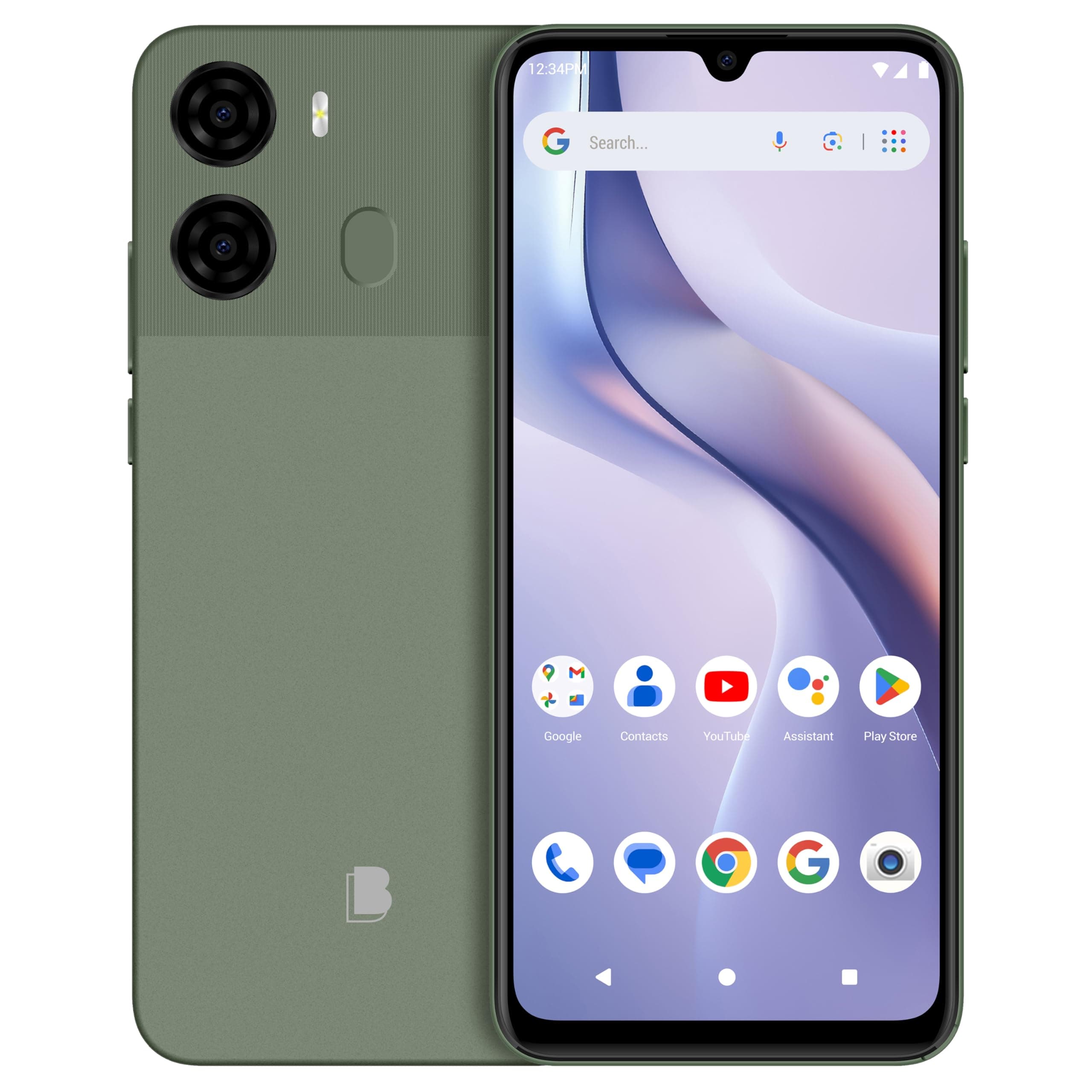 BLU Bold K2 | Unlocked | 6.88” HD+ Display | 13MP Main Camera + 8MP Selfie Camera | 64GB | 5,000mAh Battery | Android 15 | US Version | US Warranty | Sage