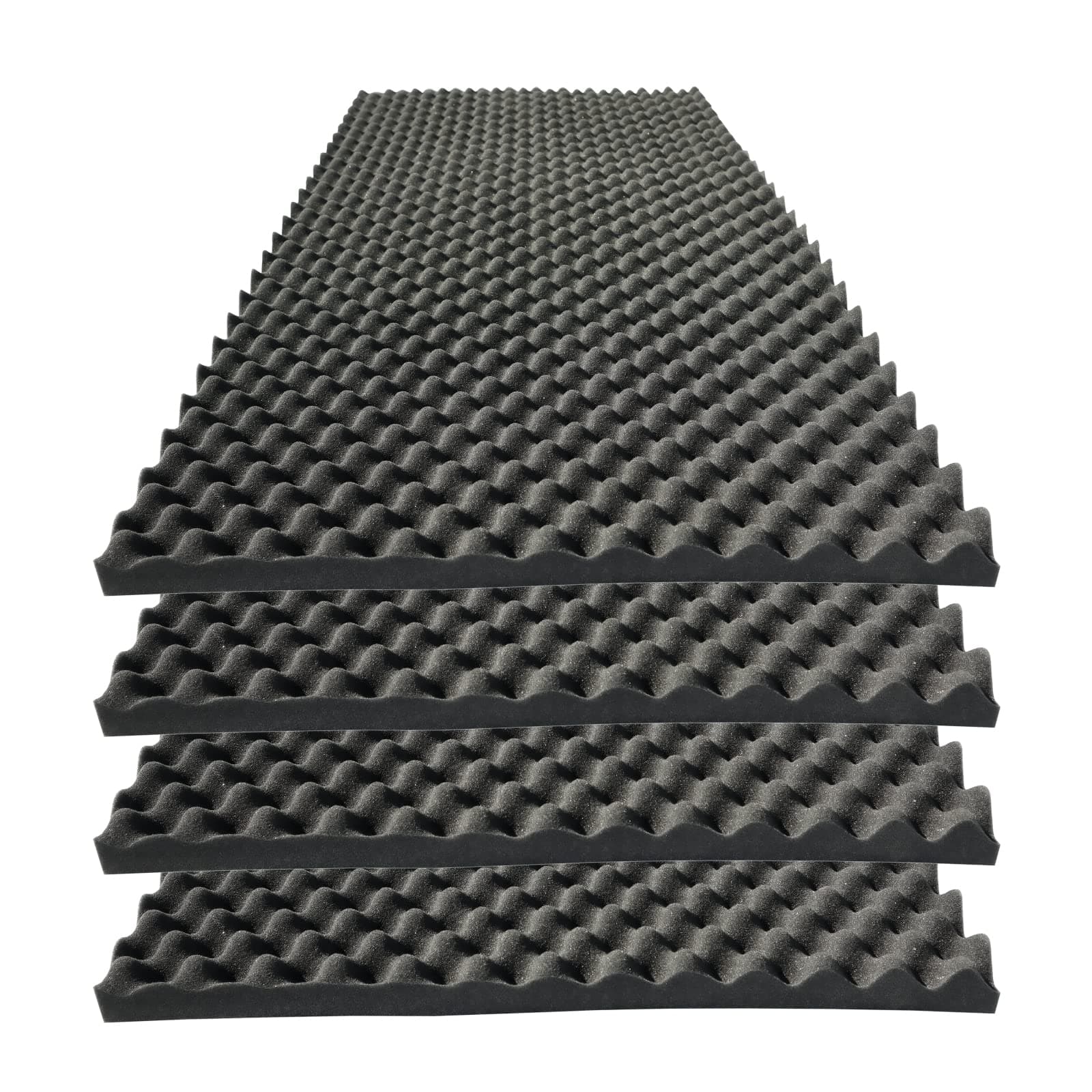 KTOESHEO 1 Pack Acoustic Panels,48''X24''X2'' Egg Crate Acoustic Foam,High Density Fireproof Noise Soundproof Foam, Studio Foam Wall Panel(Black)