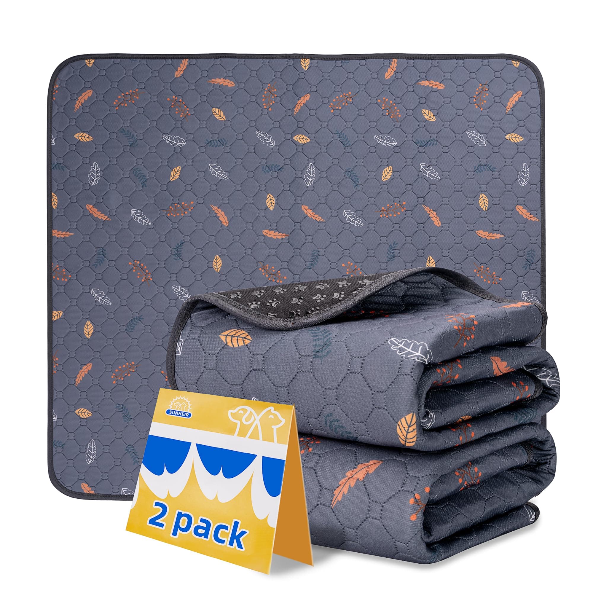 Sunheir Washable Pee Pads for Dogs, Reusable Puppy Pads for Dog Playpen 2PC