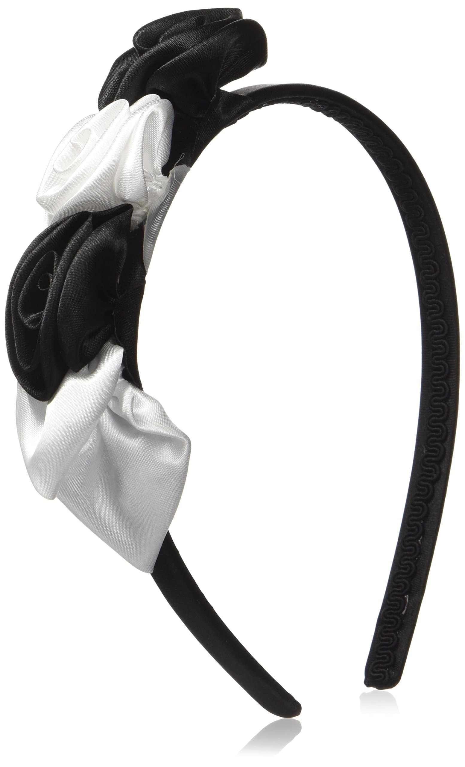 Caravan Headband, Multi Roses, Black and White