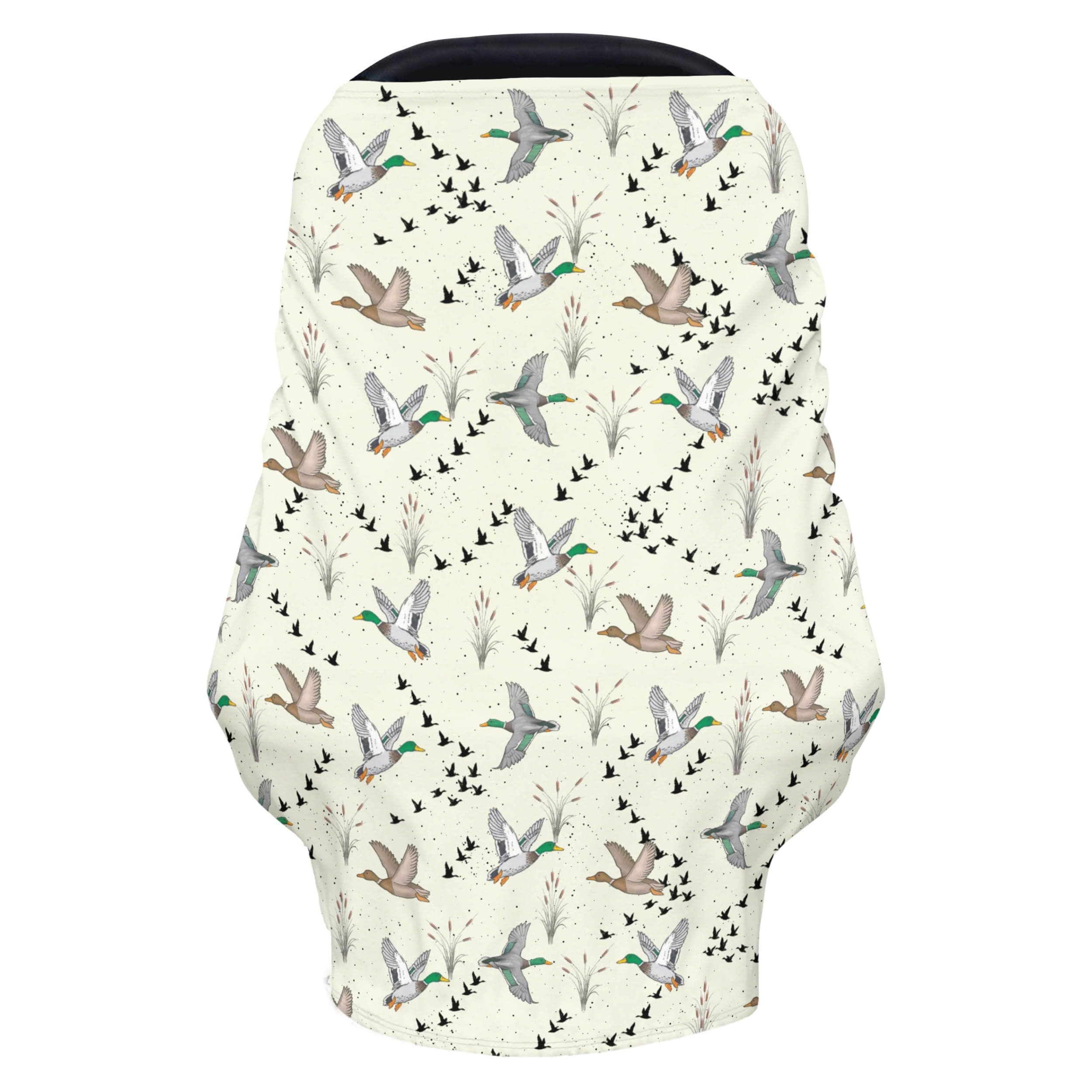 Watercolor Mallard Ducks Baby Car Seats Covers Vintage Duck Reeds Car Canopy Hunting Duck Season Soft Nursing Breastfeeding Cover Stroller Cover for Babies Boys Girls Shower Gifts