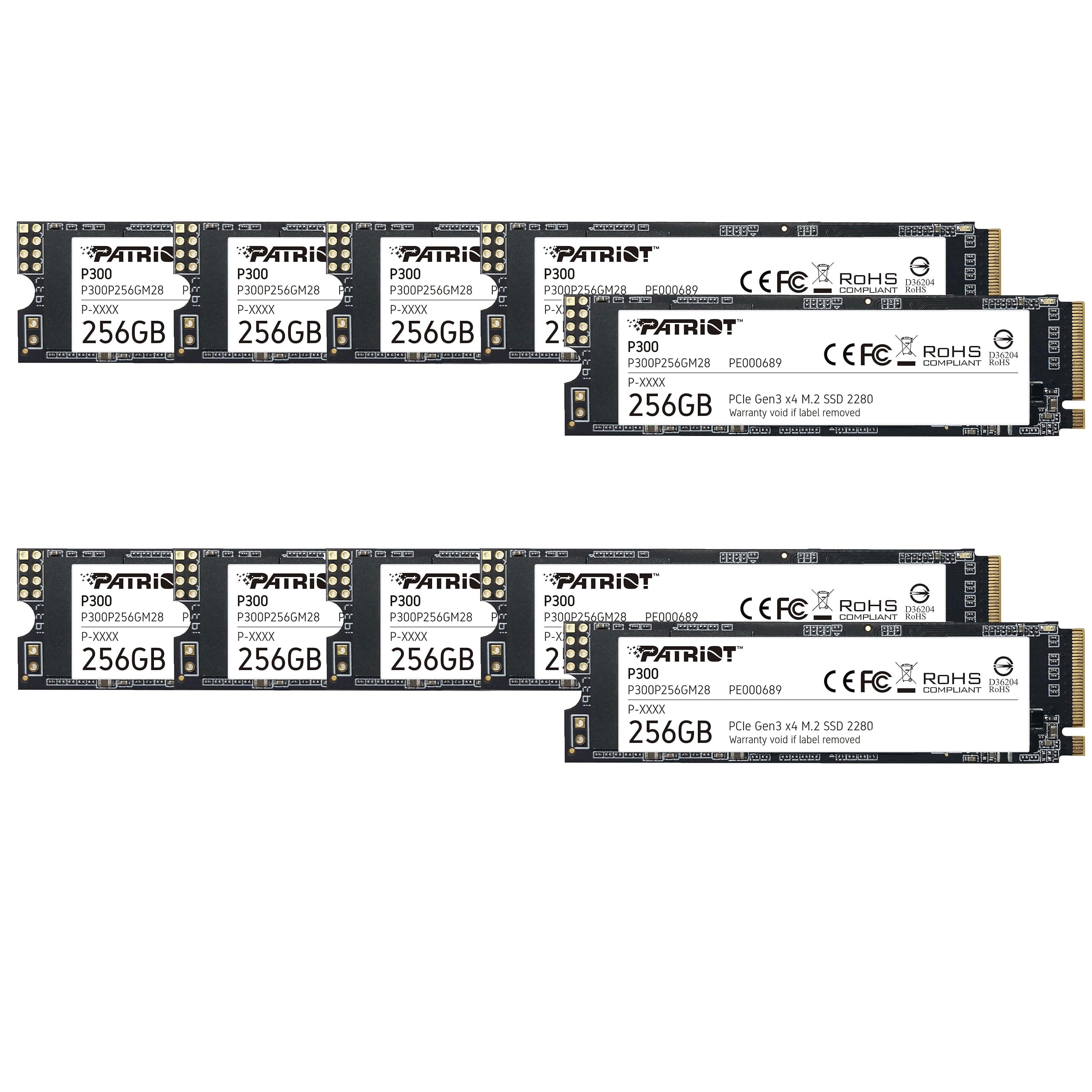 Patriot P300 256GB PCIe Gen 3x4 M.2 2280 SSD 10-Pack